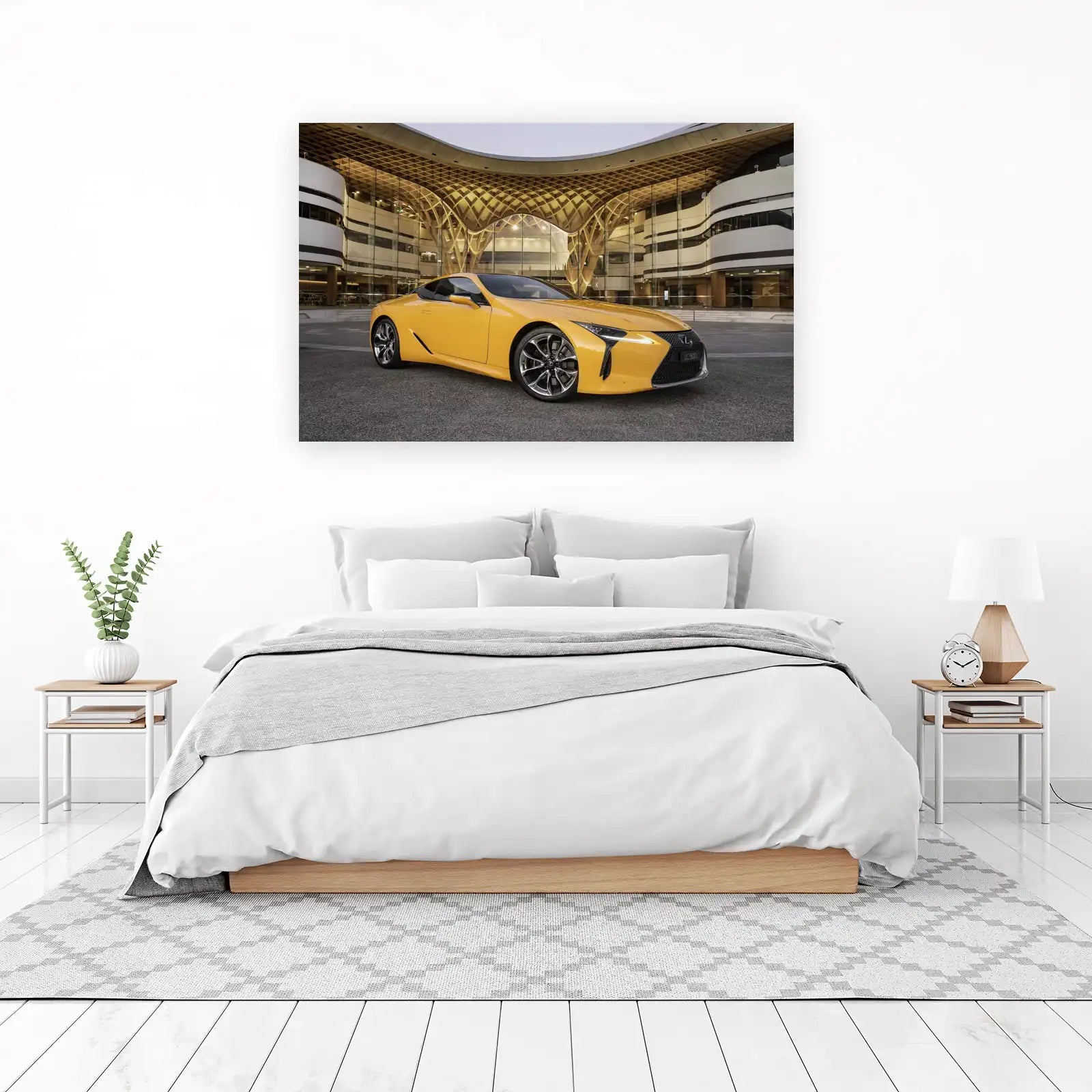 Yellow Luxury Coupe Automotive Art Wall Art