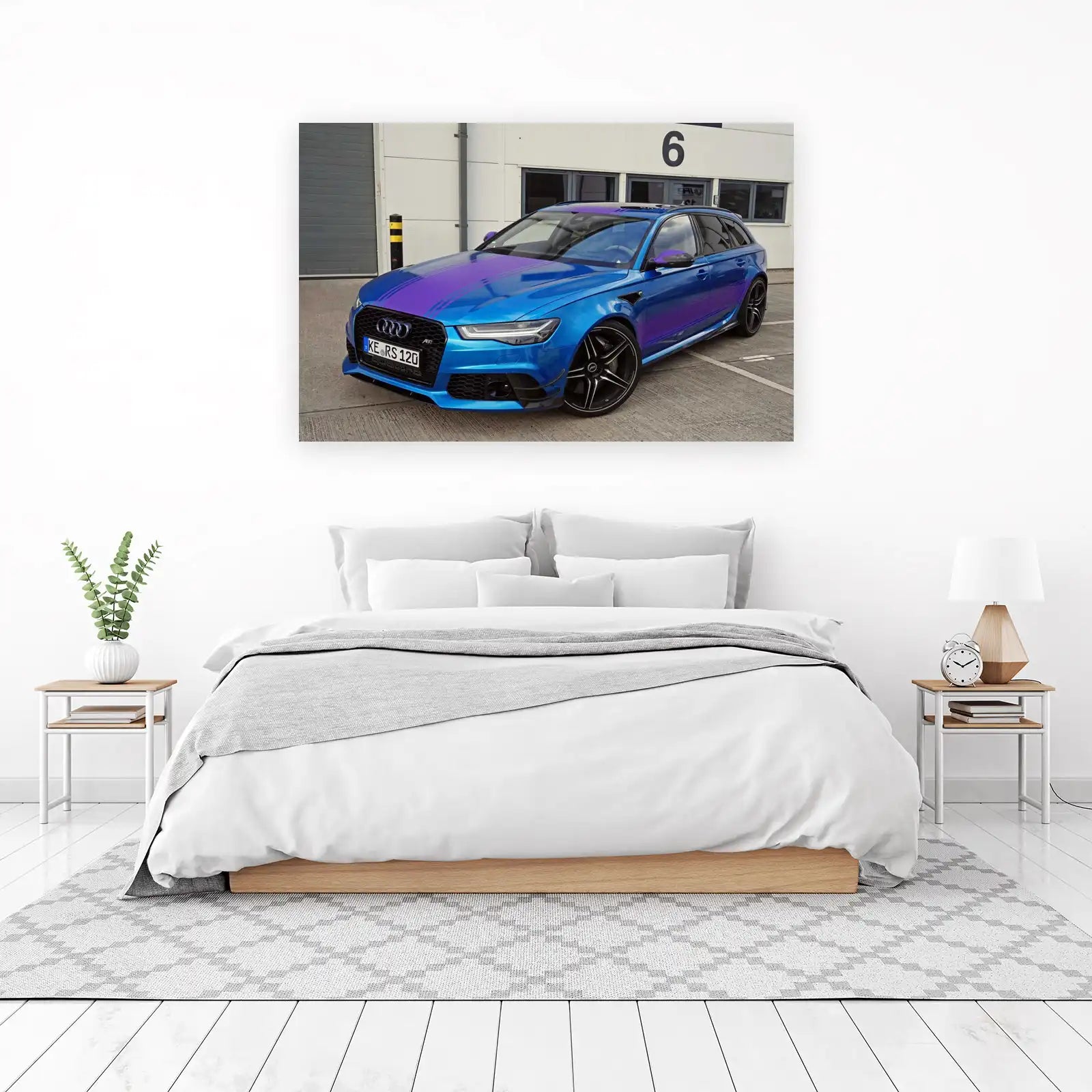 Electric Blue Performance Car Wall Art