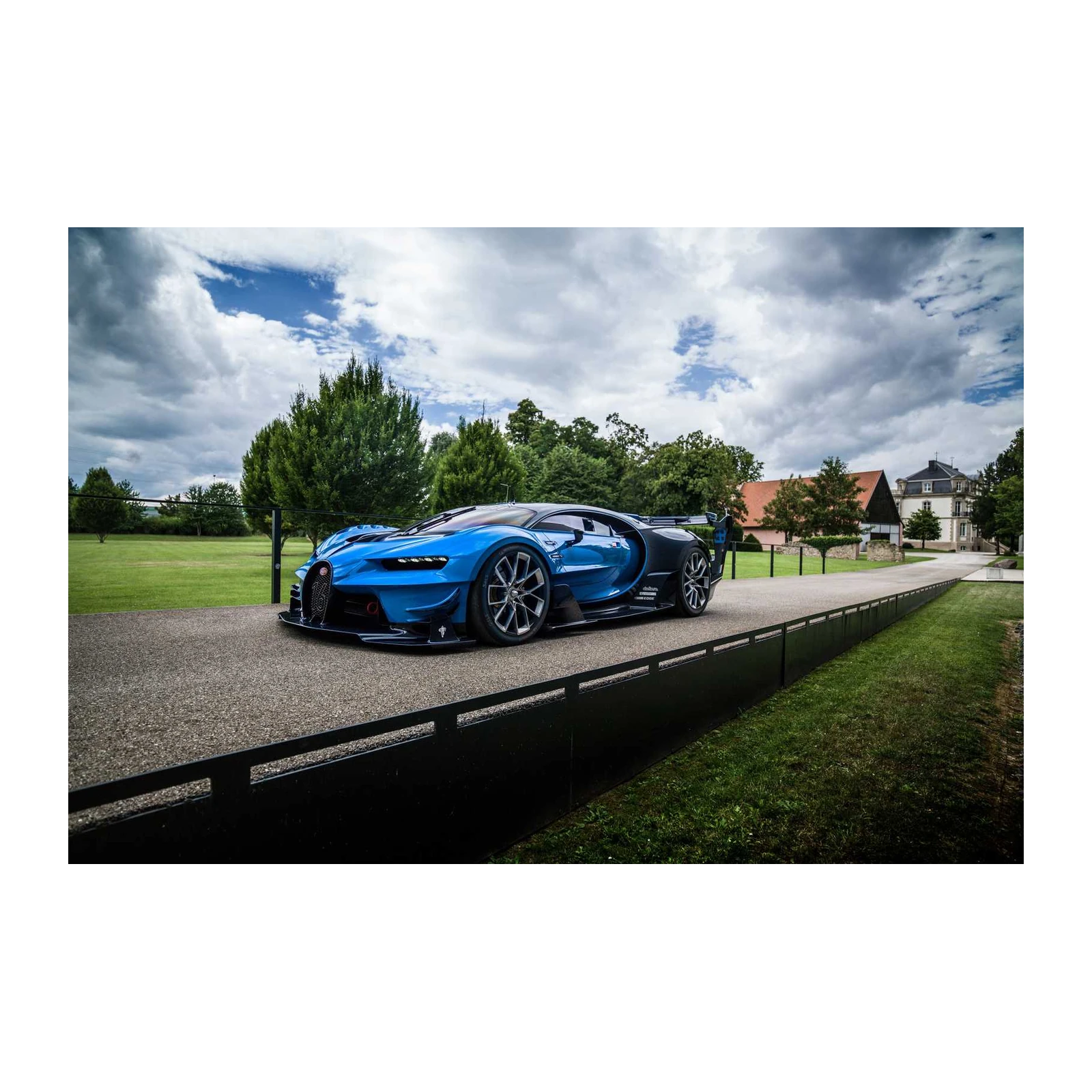 Stunning Blue Hypercar on Driveway Wall Art