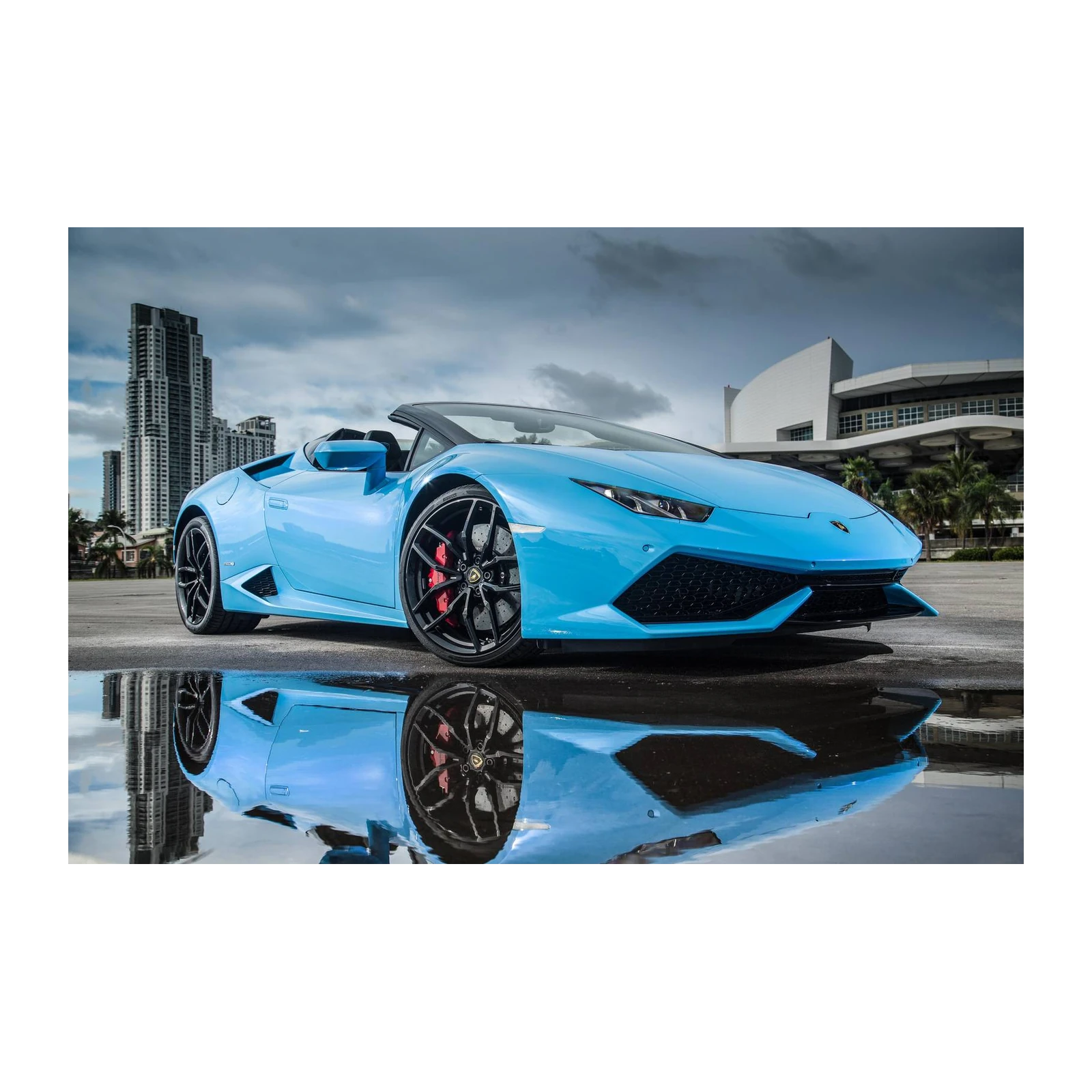 Luxury Blue Lamborghini Convertible Wall Art