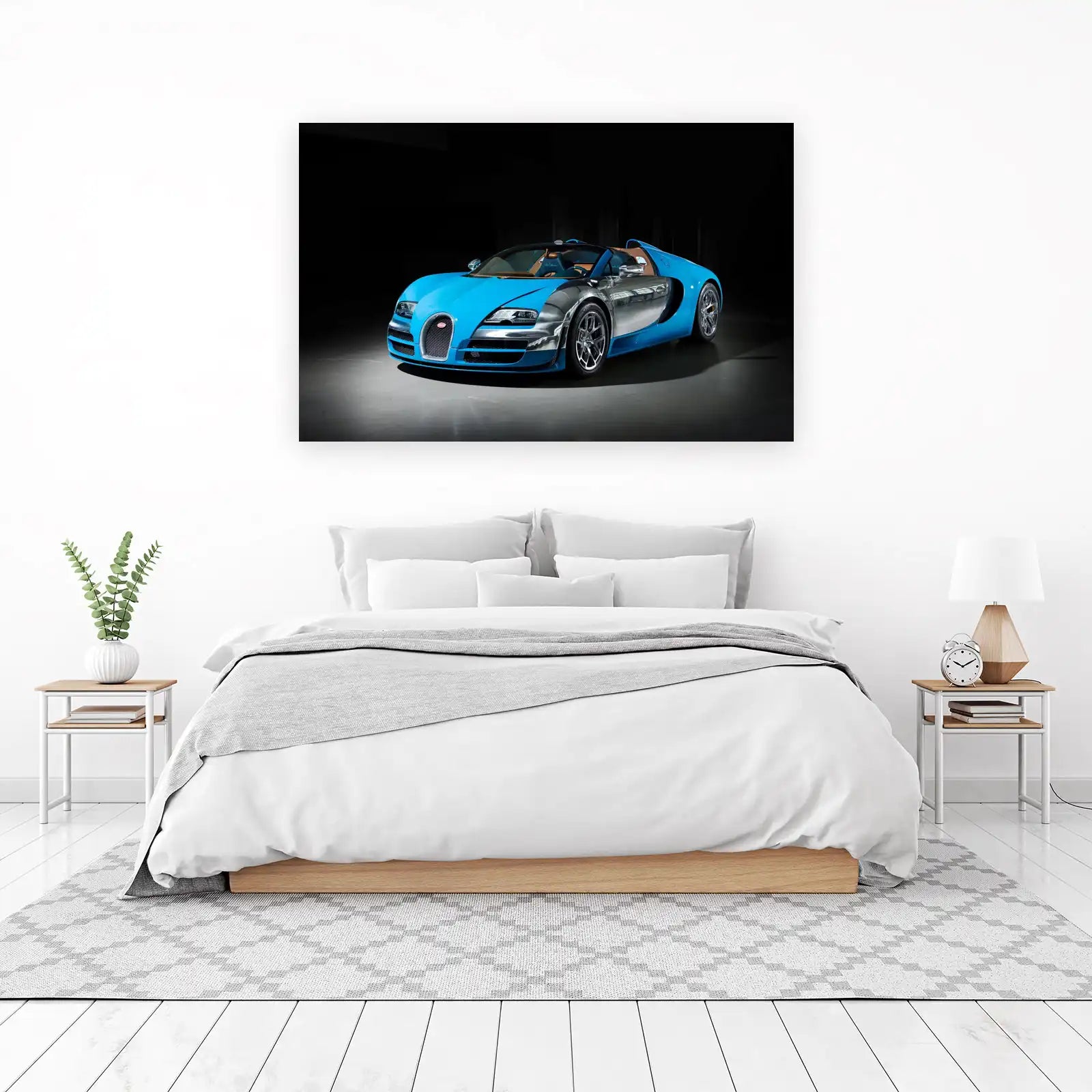 Luxury Blue Bugatti Veyron Car Wall Art