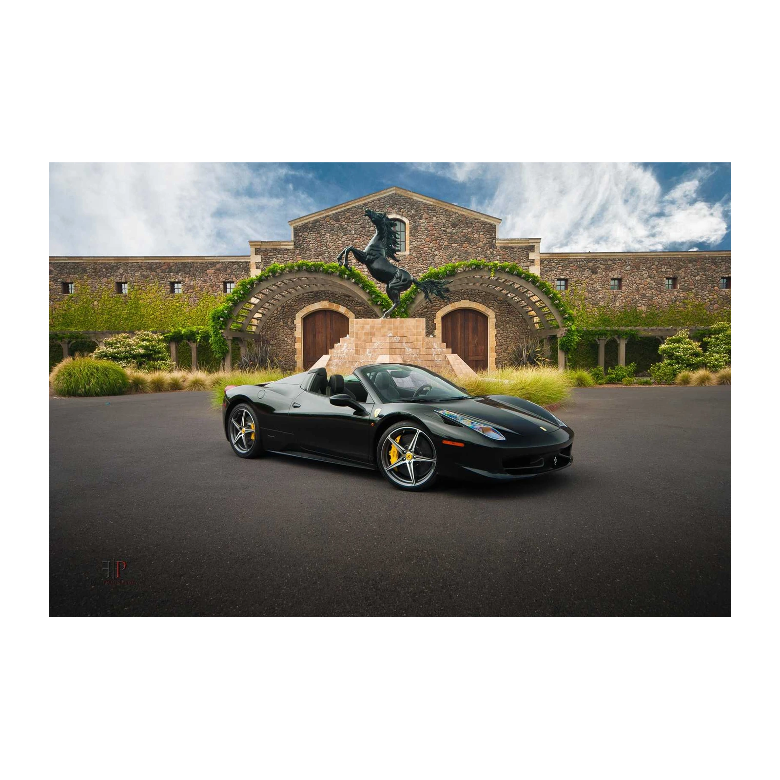 Luxury Black Ferrari Convertible Wall Art