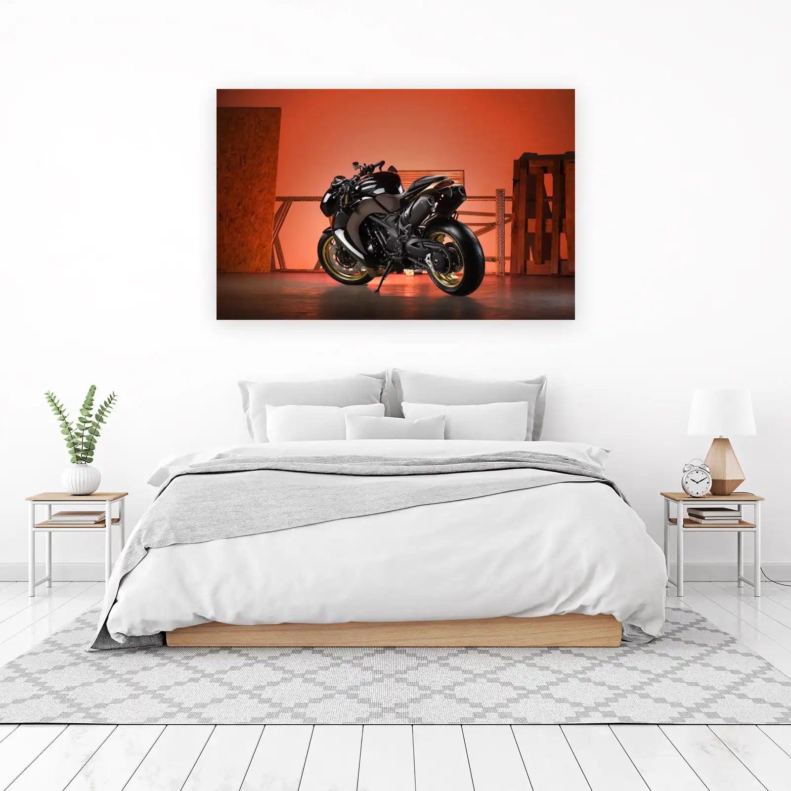 Powerful Black Motorcycle Wall Art Art