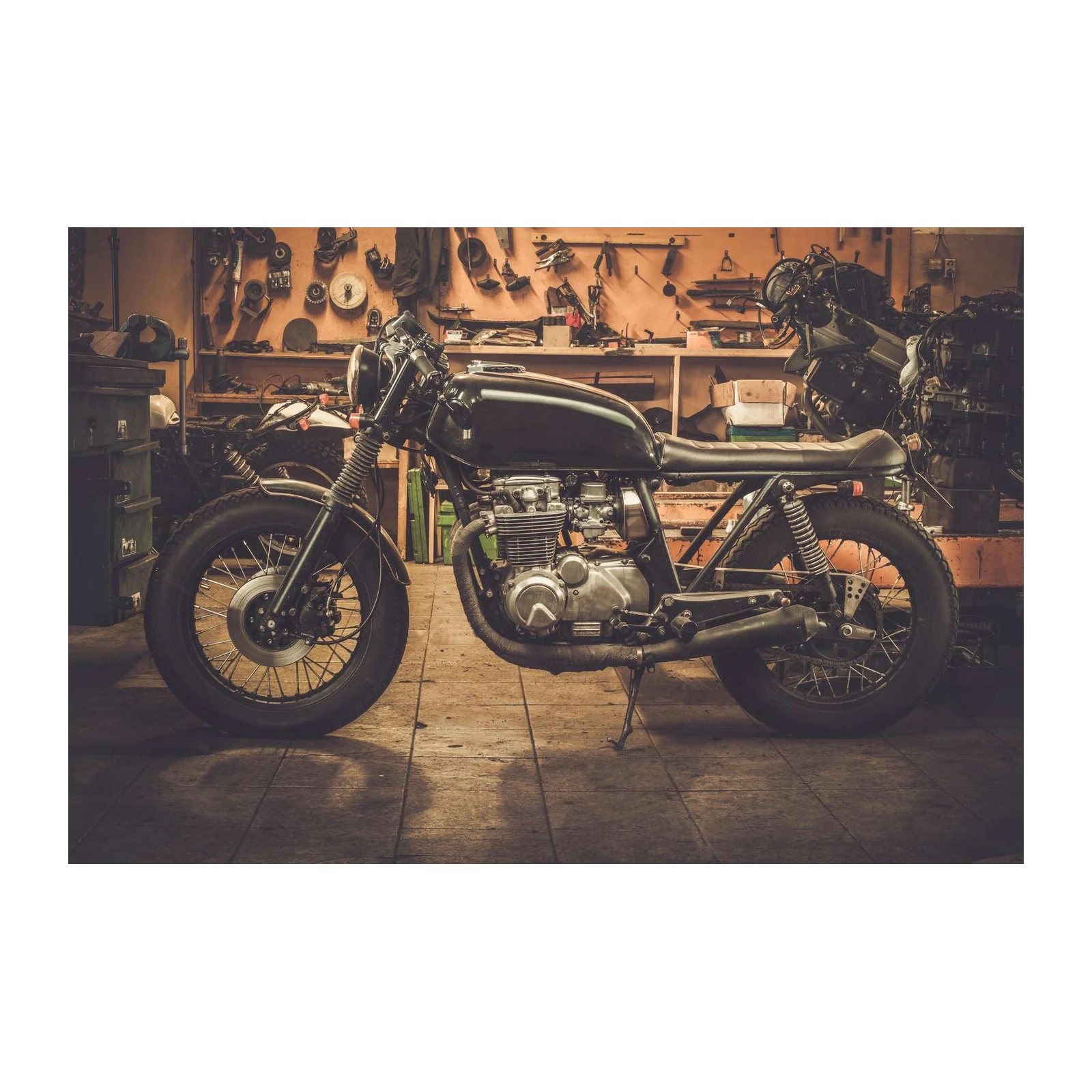 Vintage Motorcycle Garage Wall Art