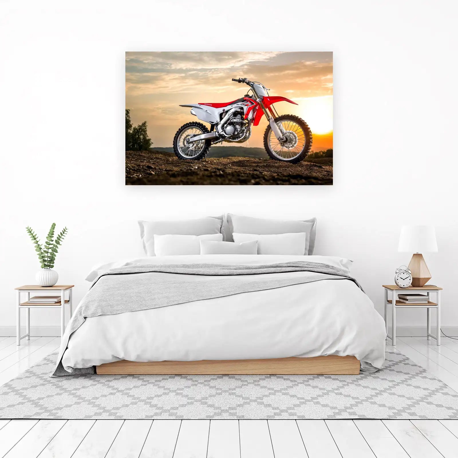 Dynamic Honda CRF Dirt Bike Sunset Wall Art