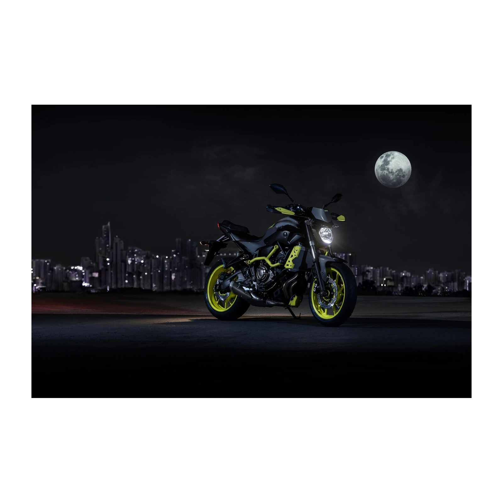 Night Rider Motorcycle Cityscape Wall Art