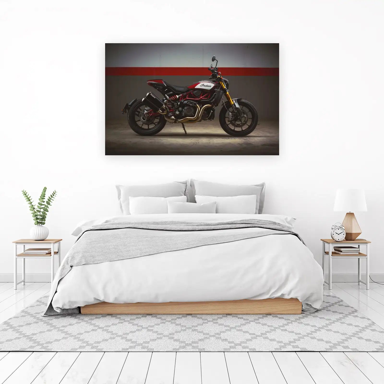 Bold Indian Motorcycle Street Art Wall Art