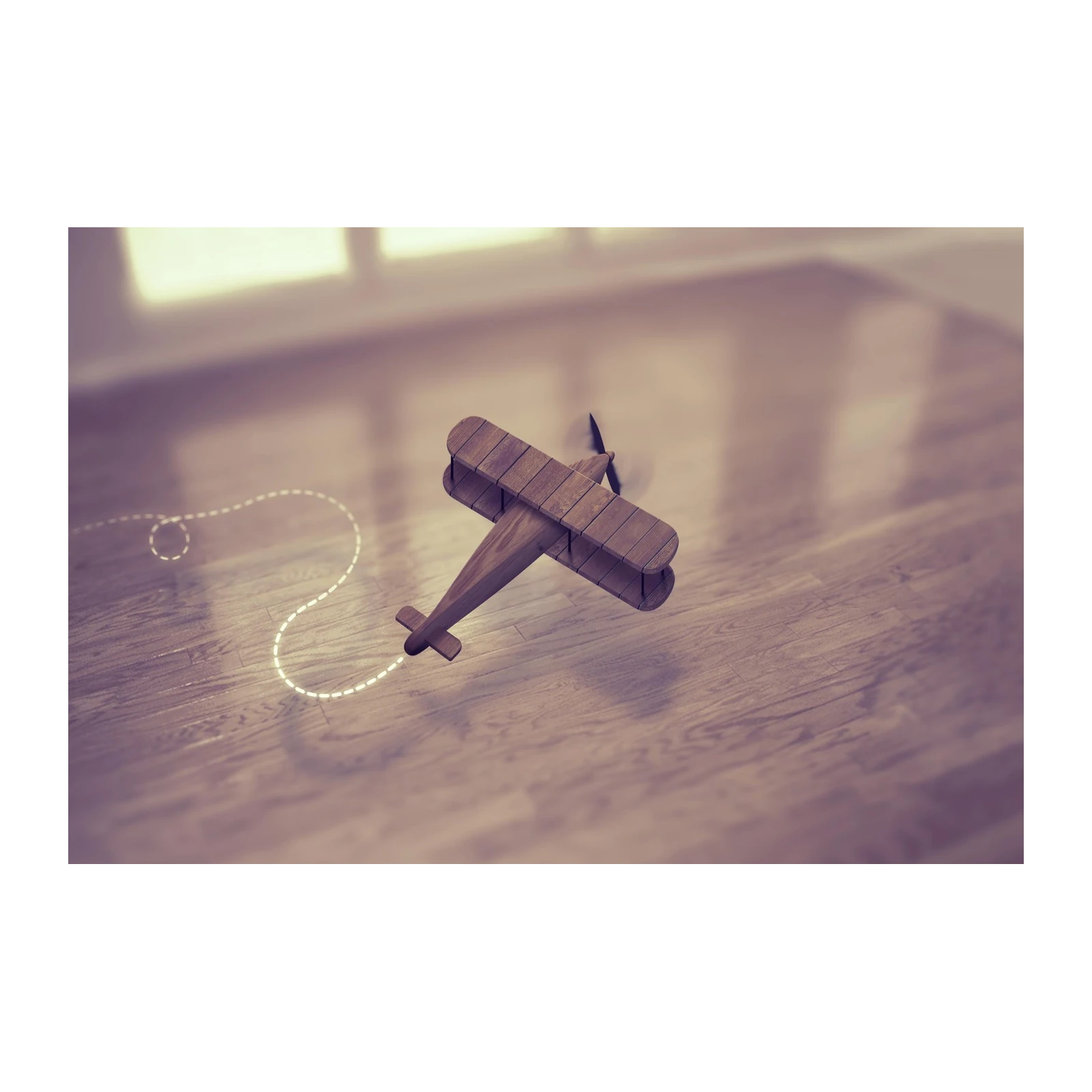 Vintage Biplane Adventure Wooden Wall Art