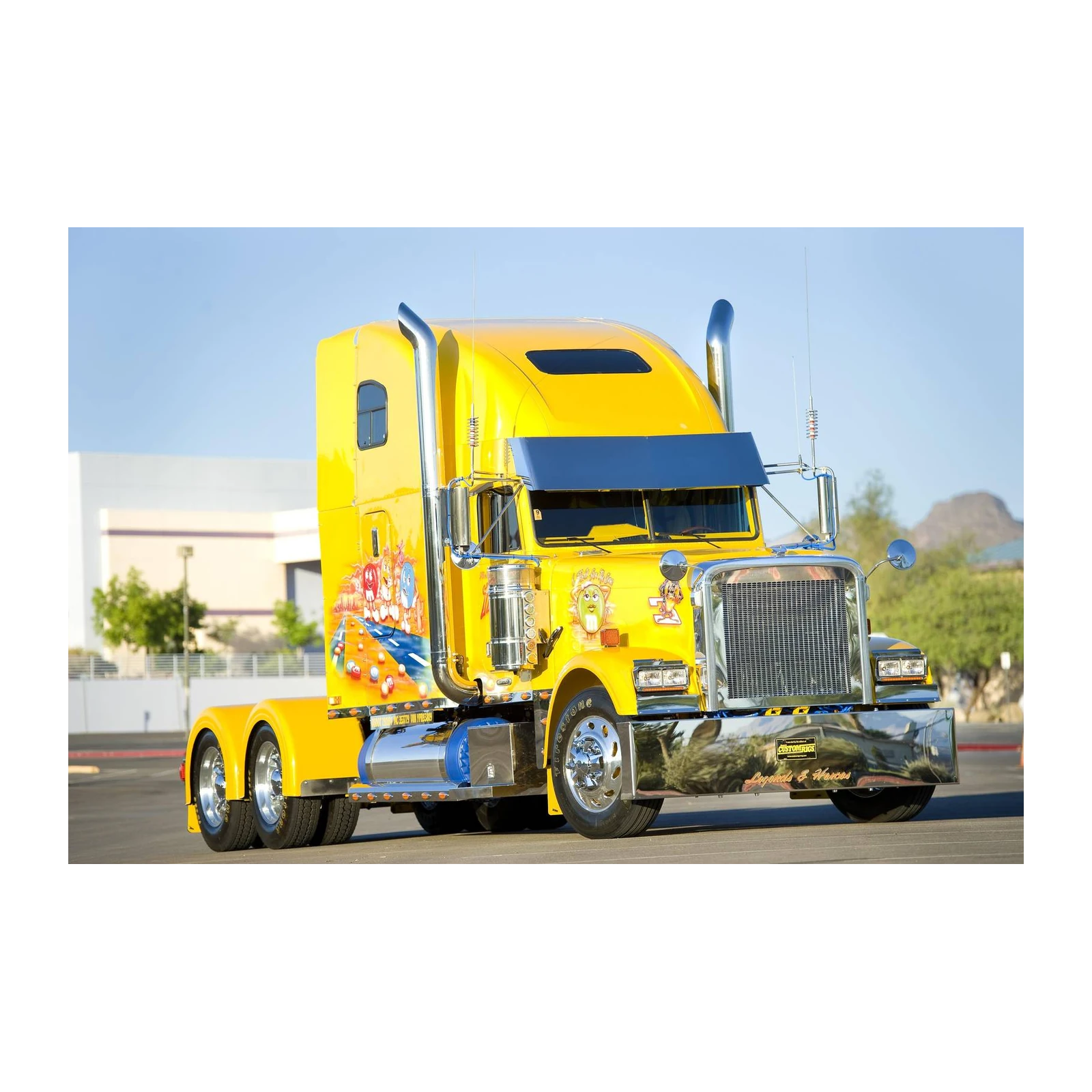 Vibrant Yellow Truck Art Wall Art