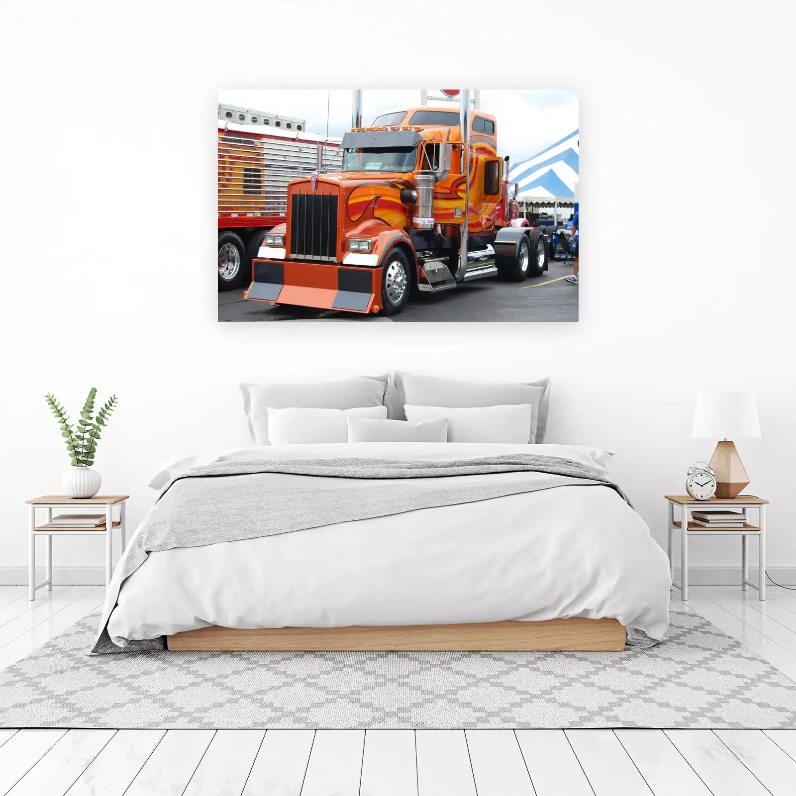 Custom Flame Truck Art Wall Art