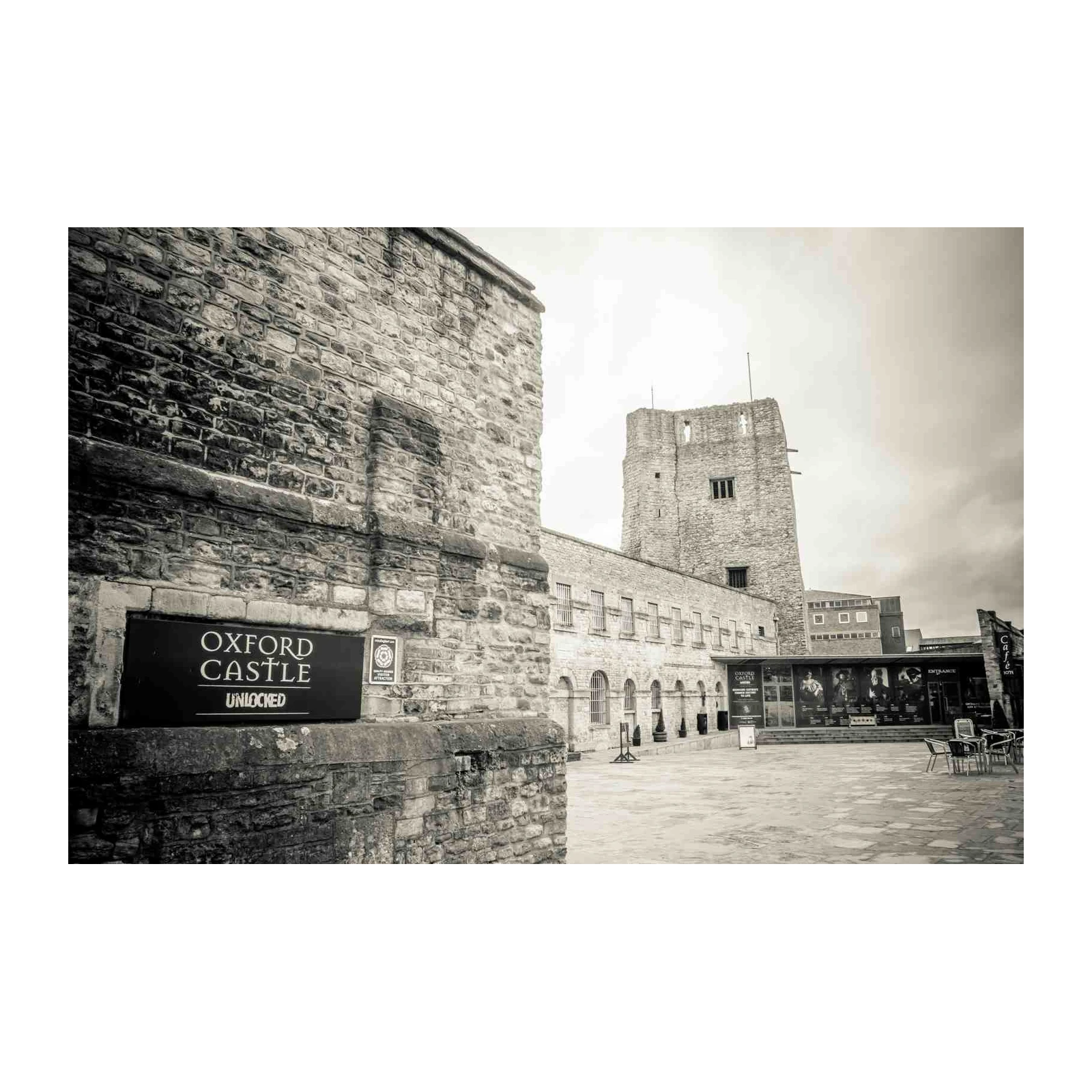 Oxford Castle Monochrome History Wall Art