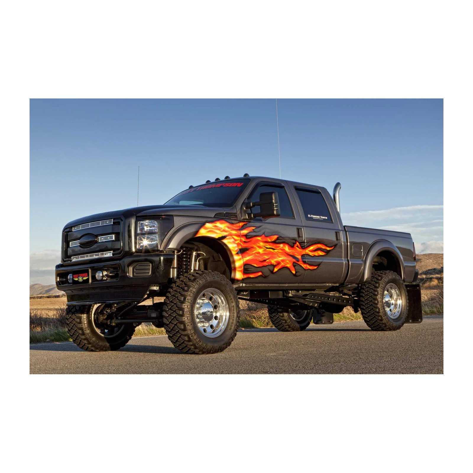 Fiery Flames Monster Truck Wall Art