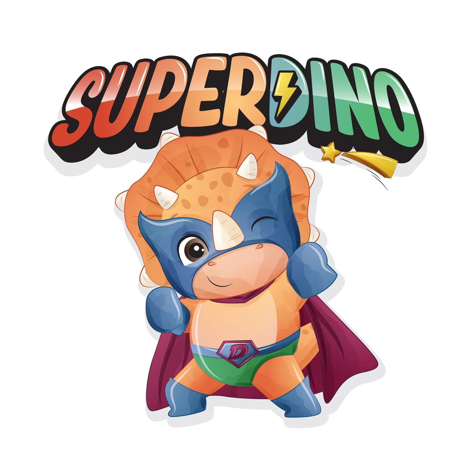 Cute Superhero Dino Wall Art Wall Art