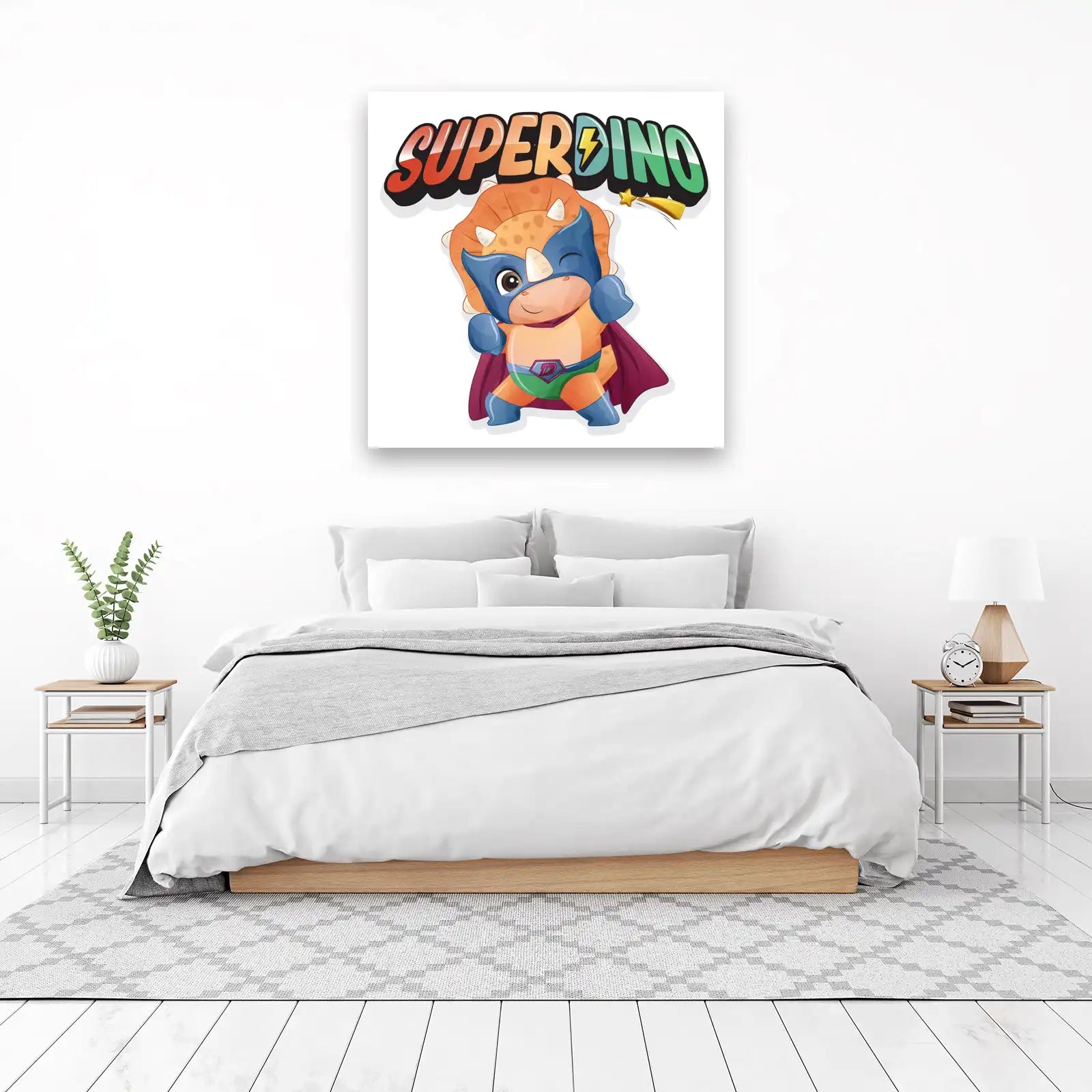 Cute Superhero Dino Wall Art Wall Art