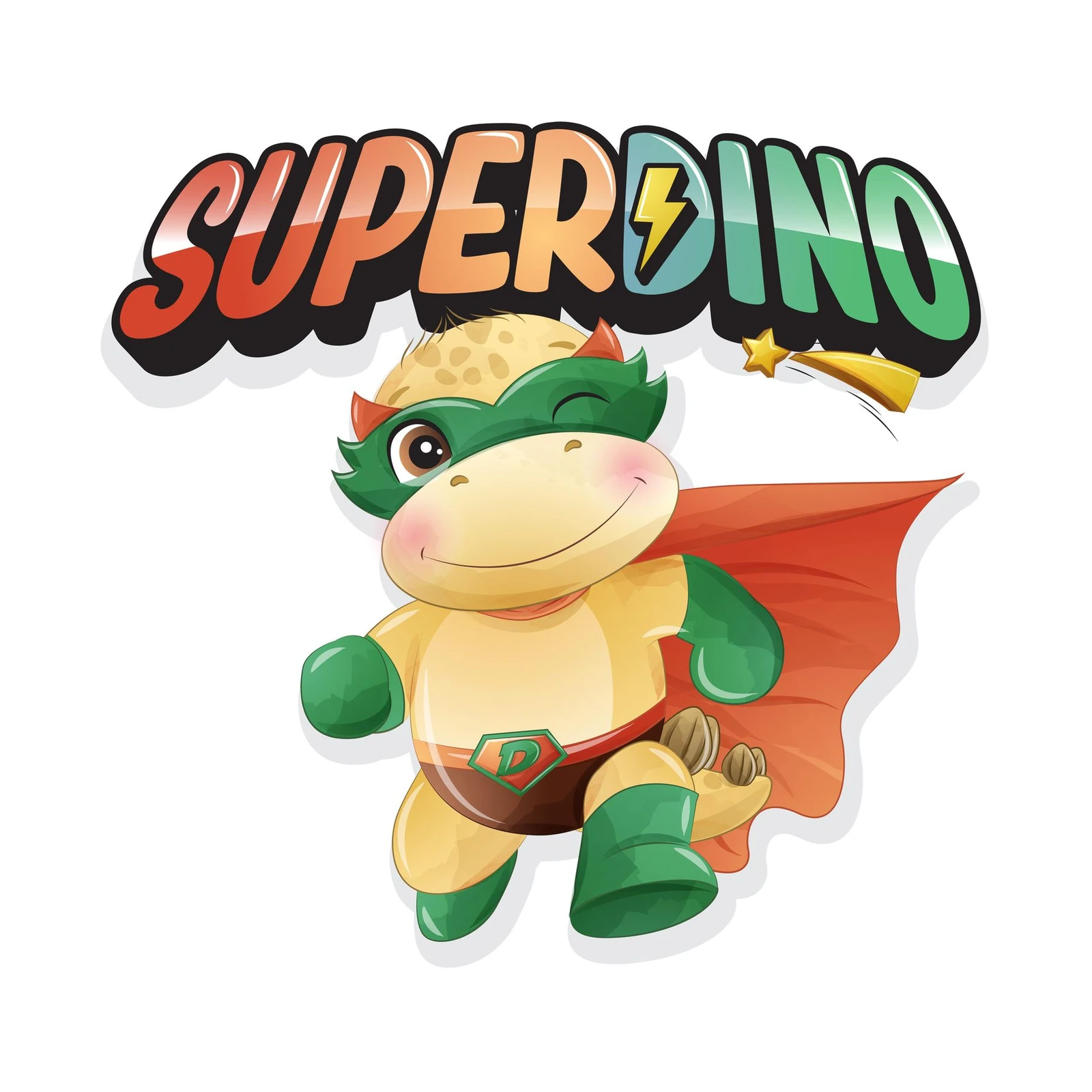 Super Dino Superhero Kids Room Wall Art
