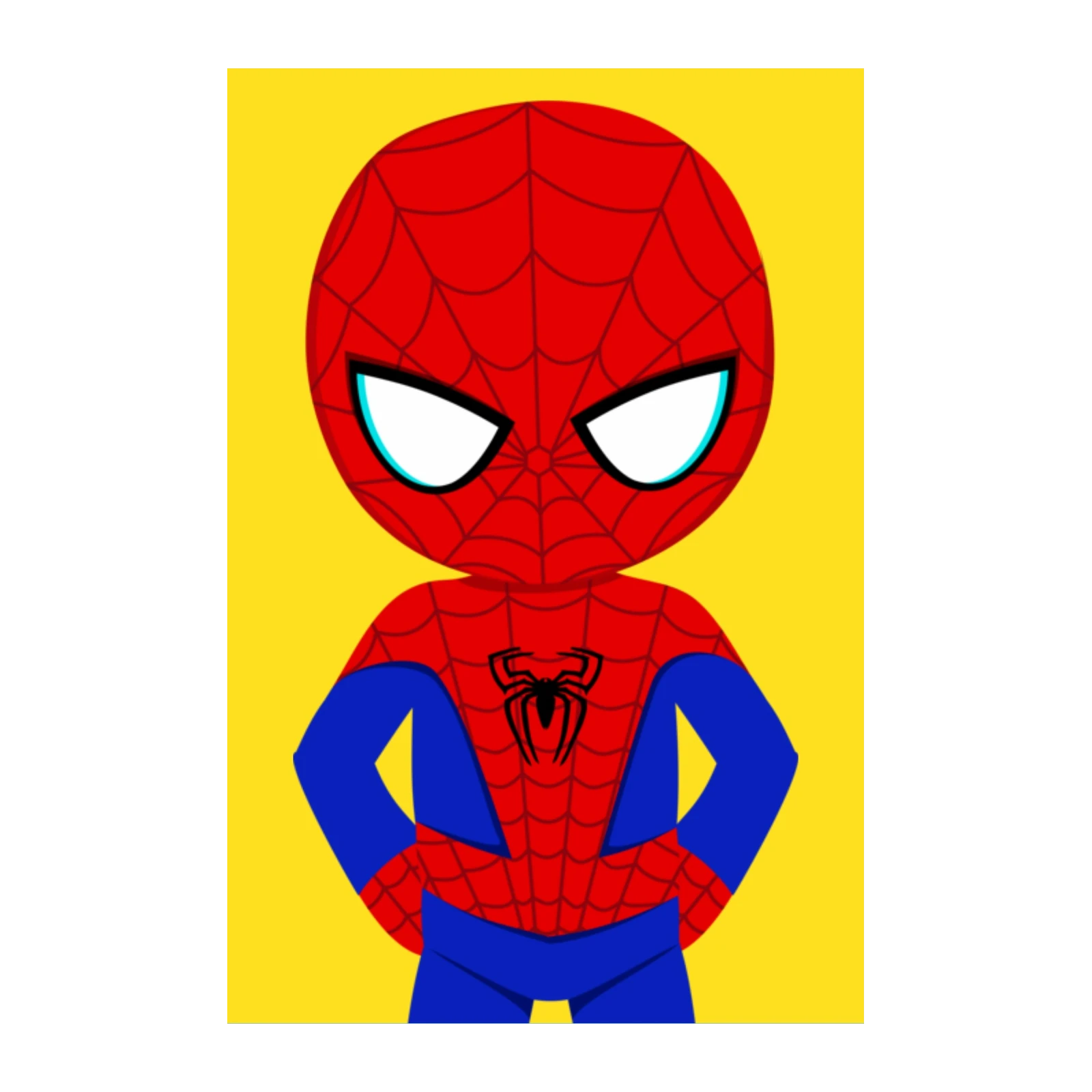 Playful Spidey Chibi Superhero Wall Art