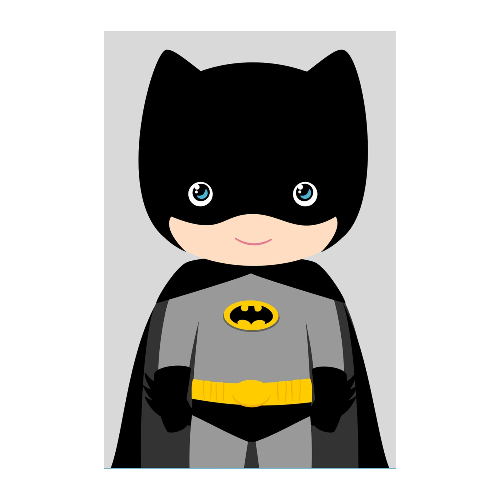 Cute Kawaii Batman Wall Art | Kids Room Decor