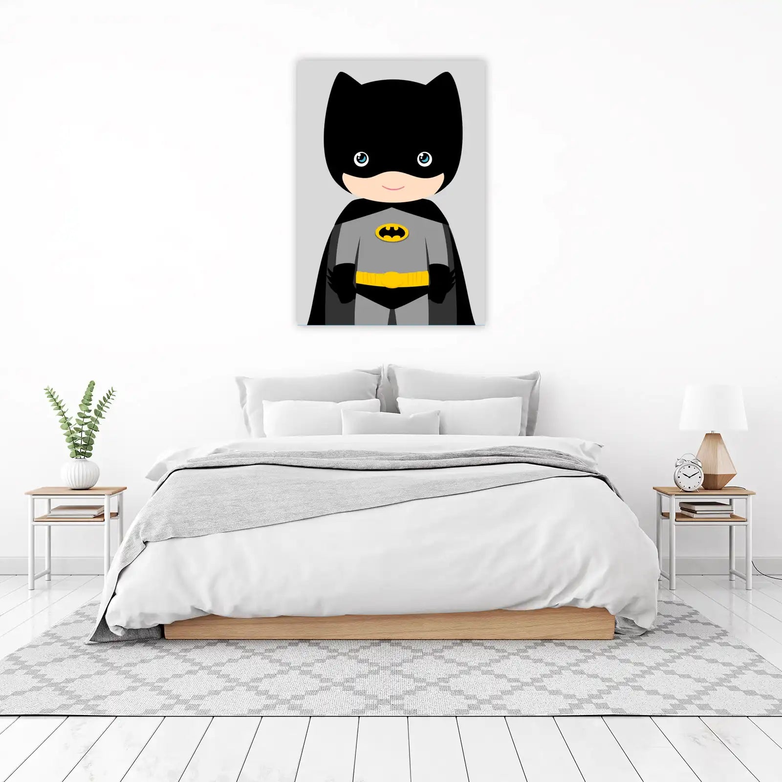 Cute Kawaii Batman Wall Art | Kids Room Decor