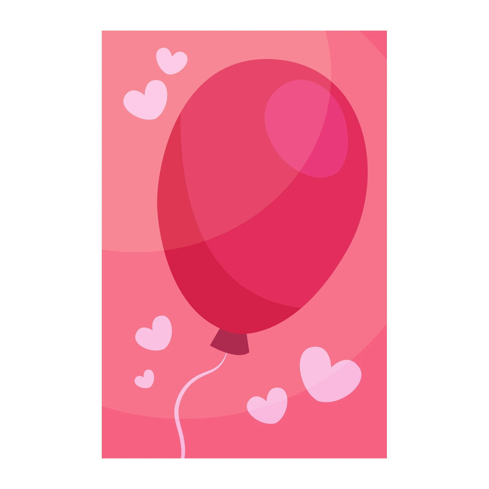 Whimsical Pink Balloon & Hearts Wall Art