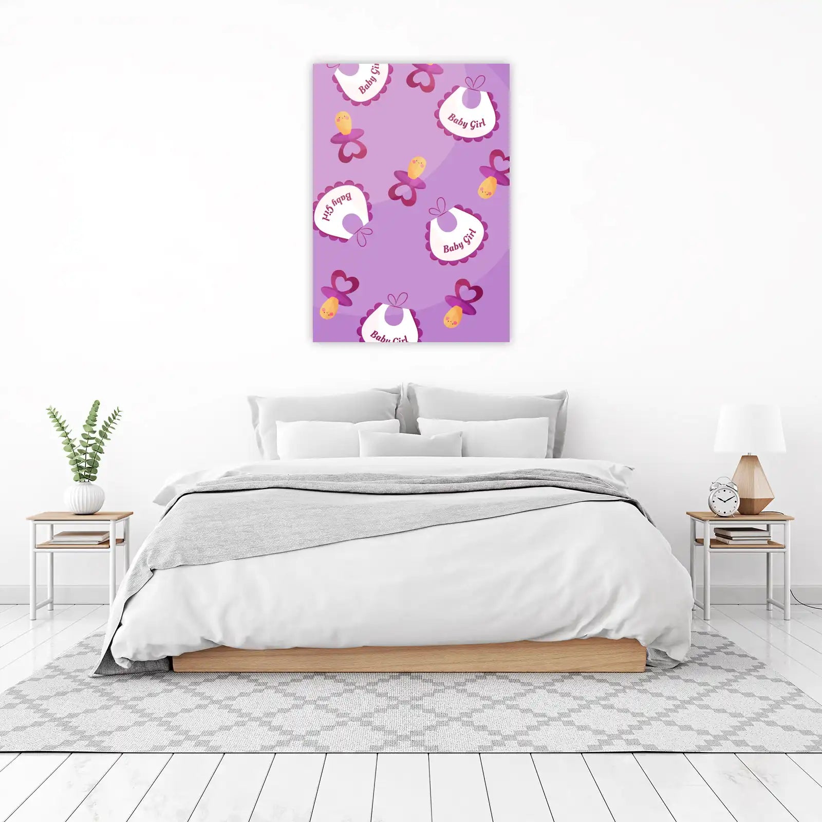 Cute Baby Girl Bib & Pacifier Wall Art