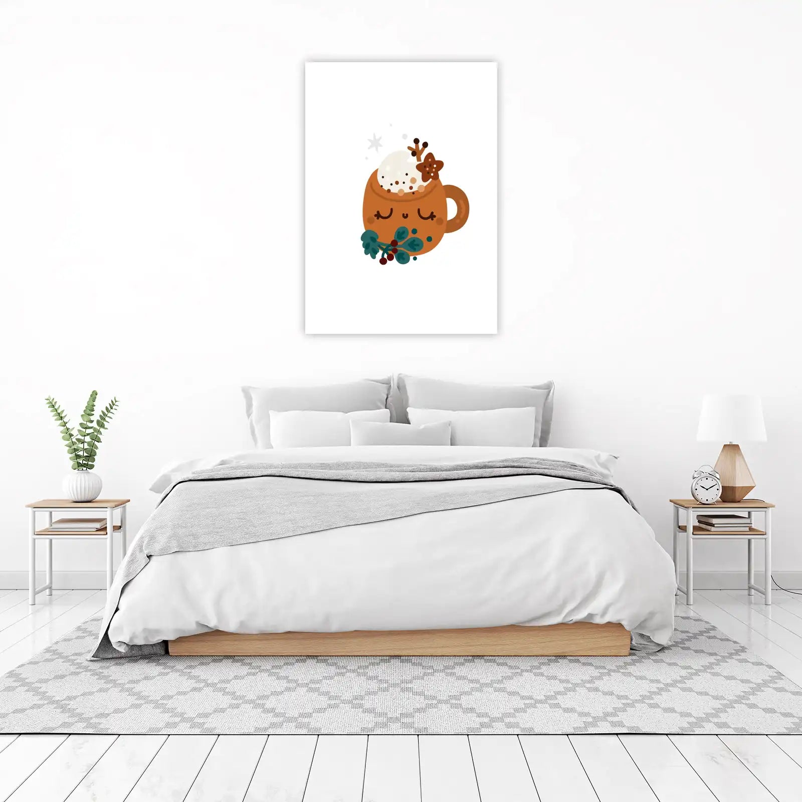 Cute Cozy Christmas Hot Cocoa Wall Art