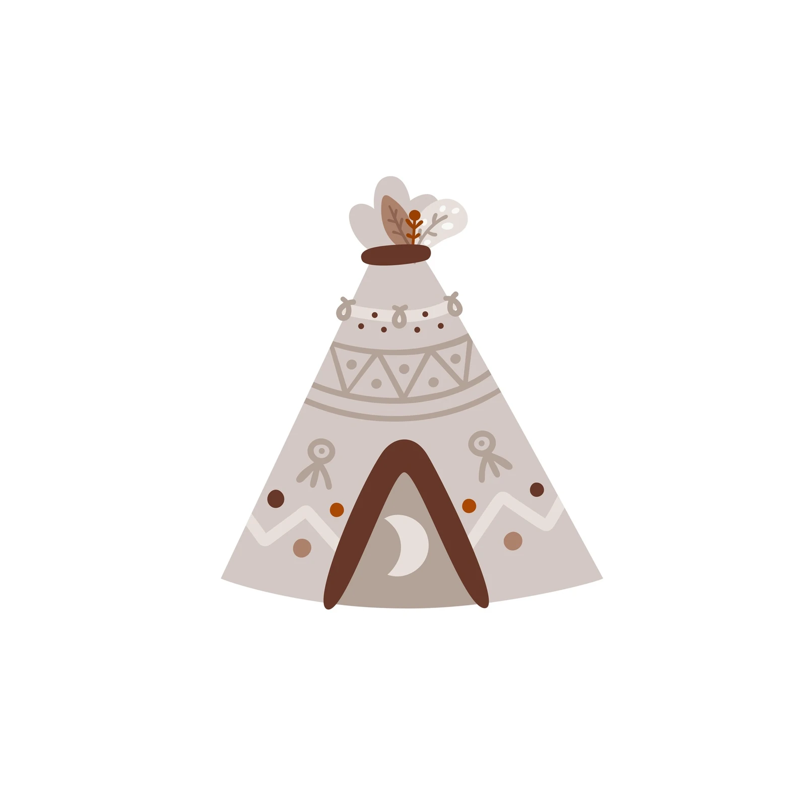 Boho Teepee Moon Nursery Wall Art