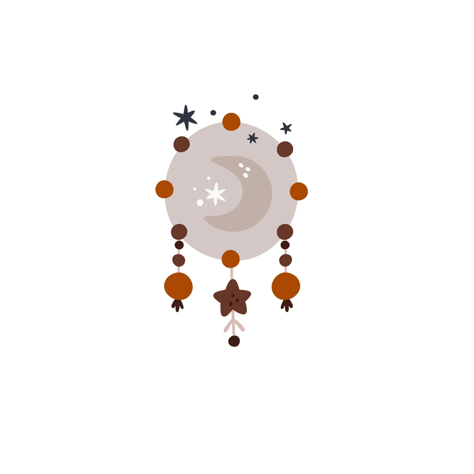 Boho Celestial Moon & Stars Wall Art