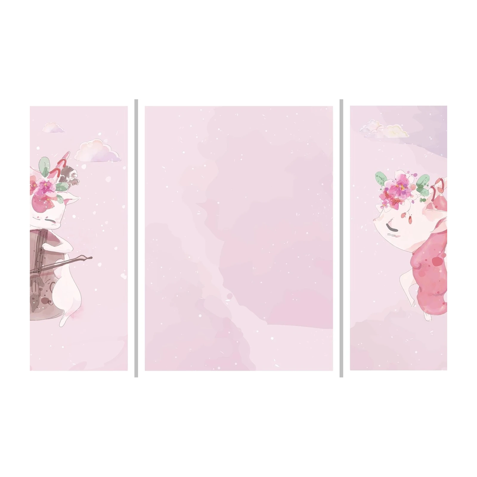 Enchanting Unicorn Cat Musicians Wall Art