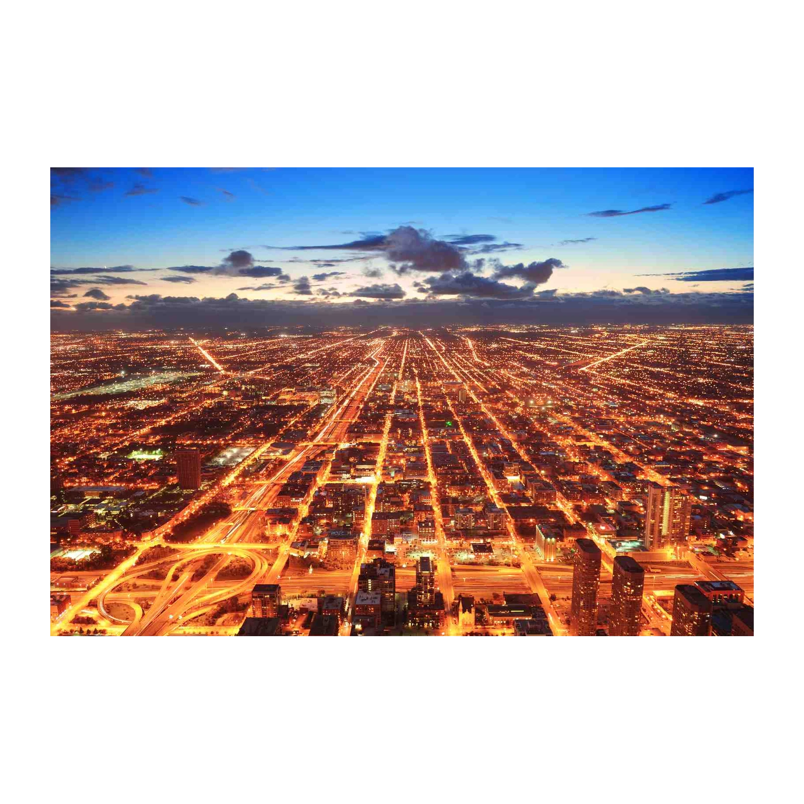 Night Cityscape Lights Wall Art