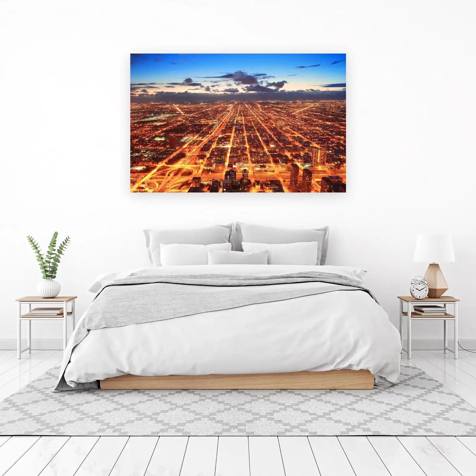 Night Cityscape Lights Wall Art