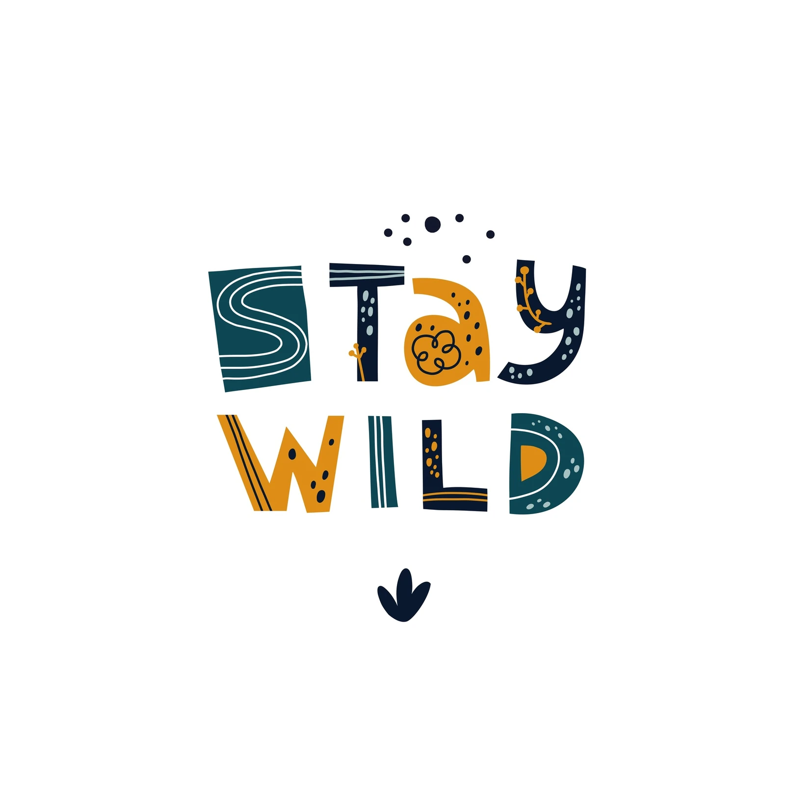 Stay Wild Boho Kids Room Wall Art