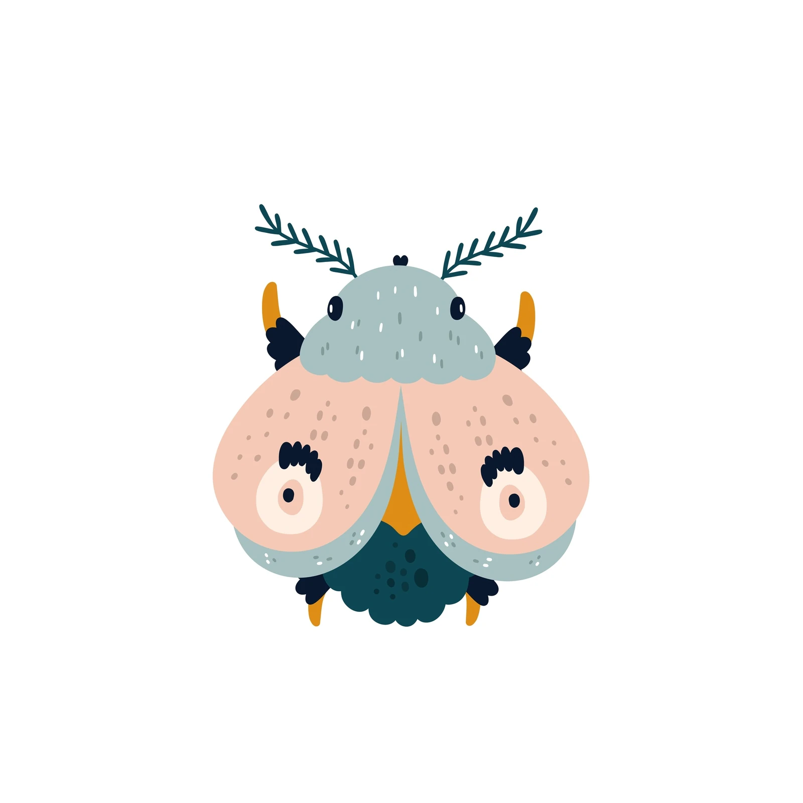 Cute Moth Illustration Wall Art