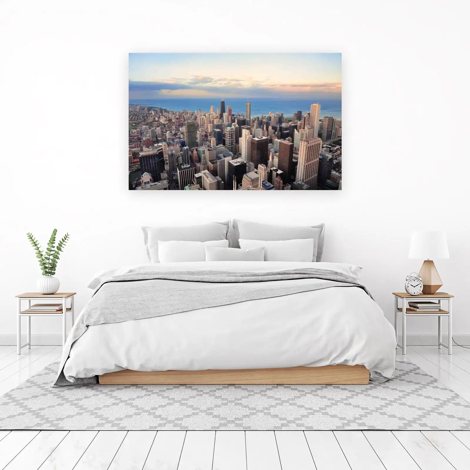 Chicago Skyline Sunset Wall Art