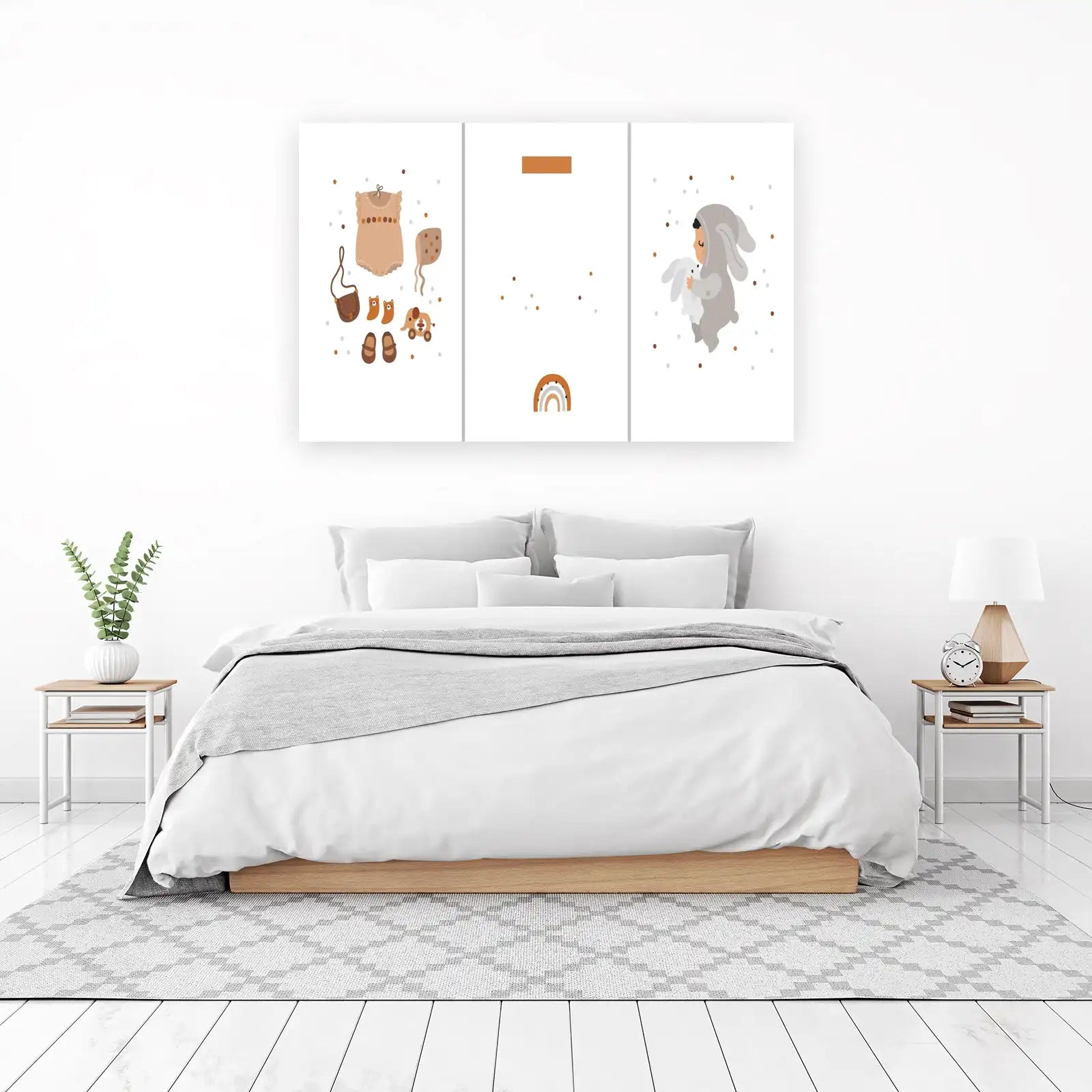 Boho Baby & Bunny Wall Art Set