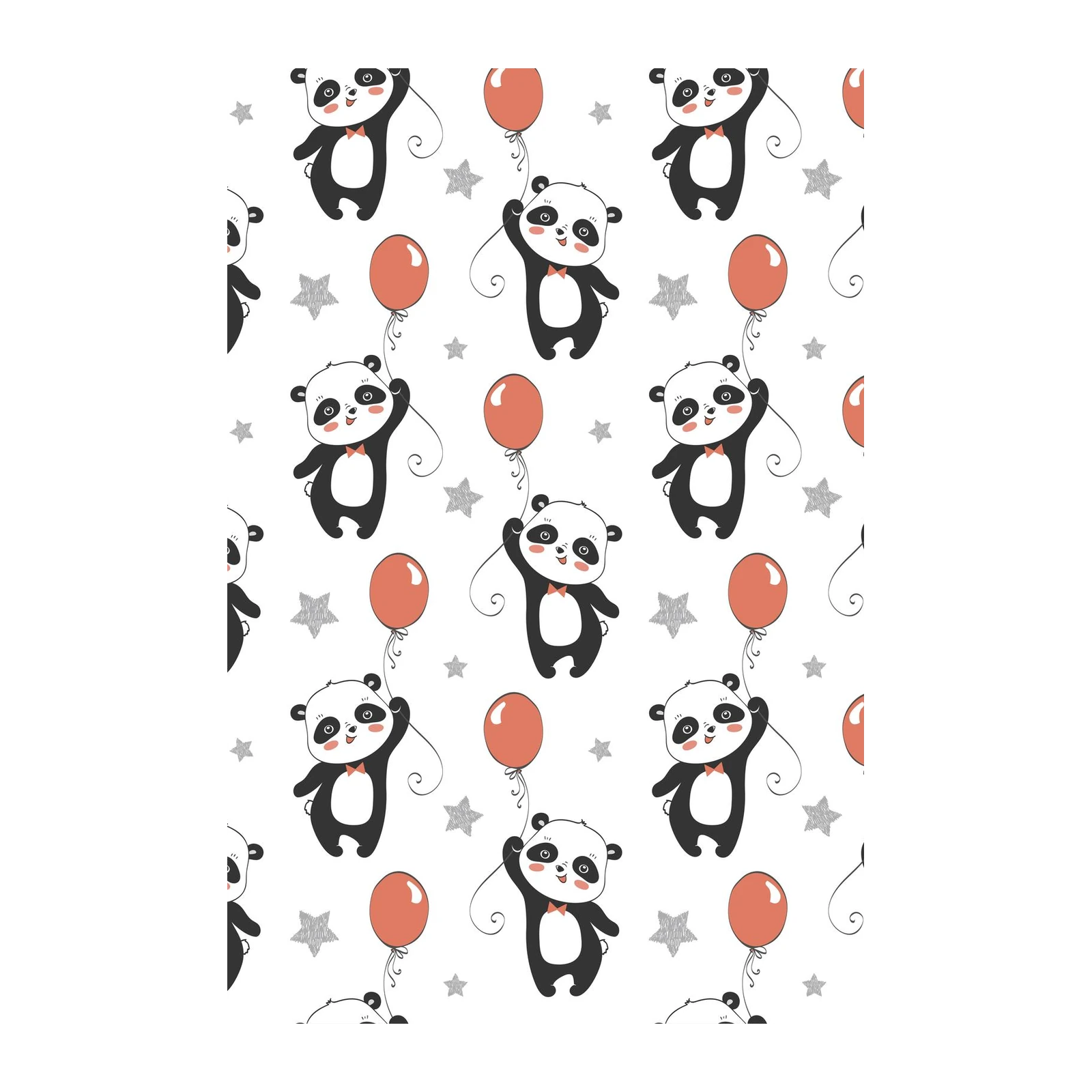 Cute Panda with Balloons Wall Art