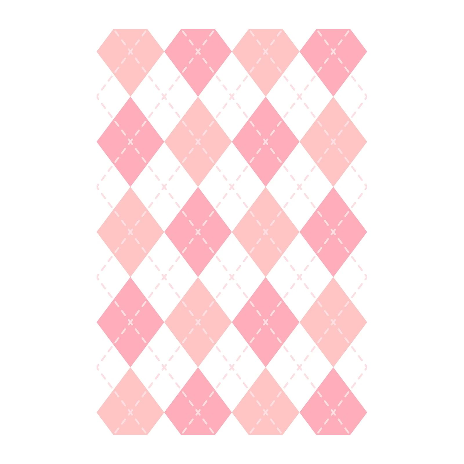 Soft Pink Argyle Diamond Pattern Wall Art