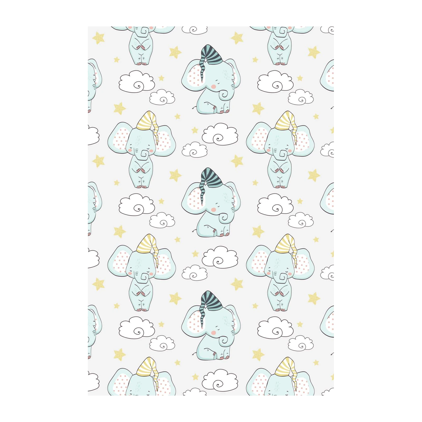 Cute Sleeping Elephant Nursery Art Wall Art