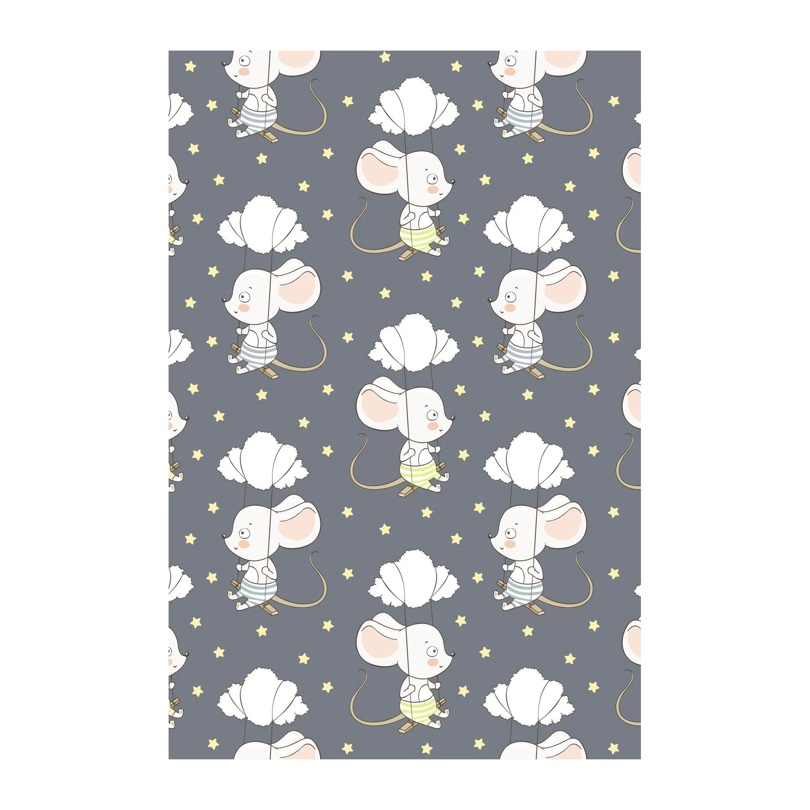 Whimsical Mouse Sky Swing Wall Art