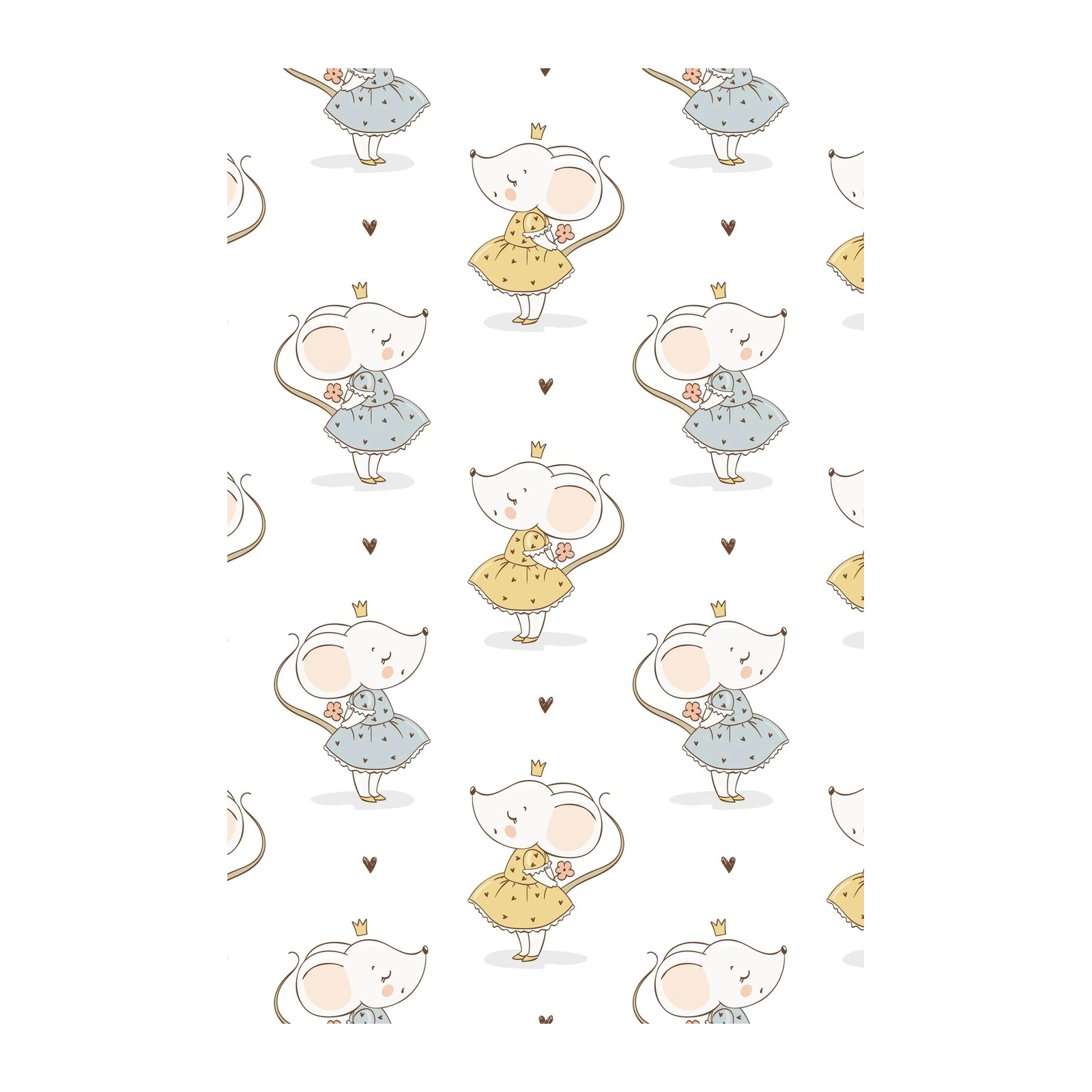 Adorable Mouse Princesses Cute Nursery Art Wall Art