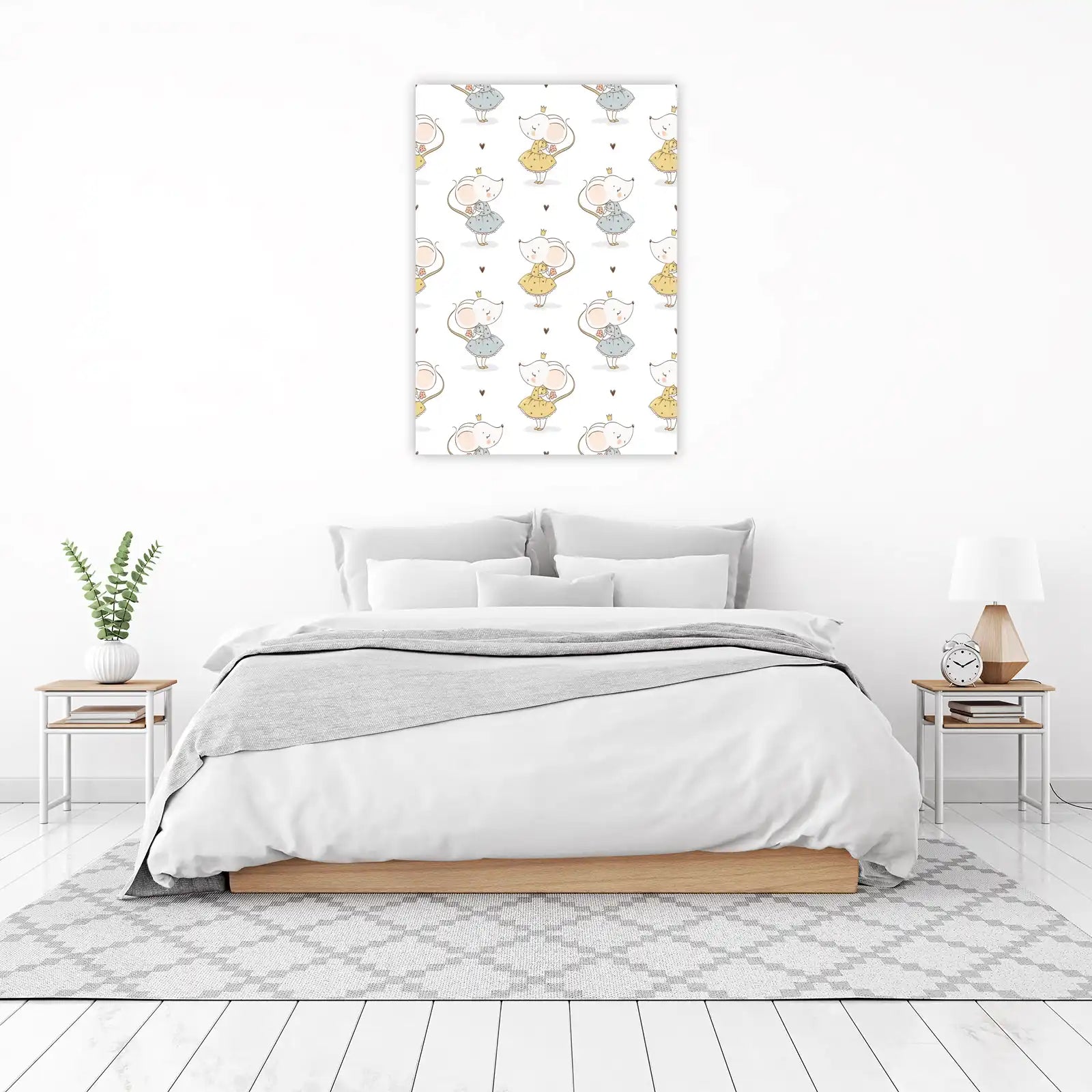 Adorable Mouse Princesses Cute Nursery Art Wall Art
