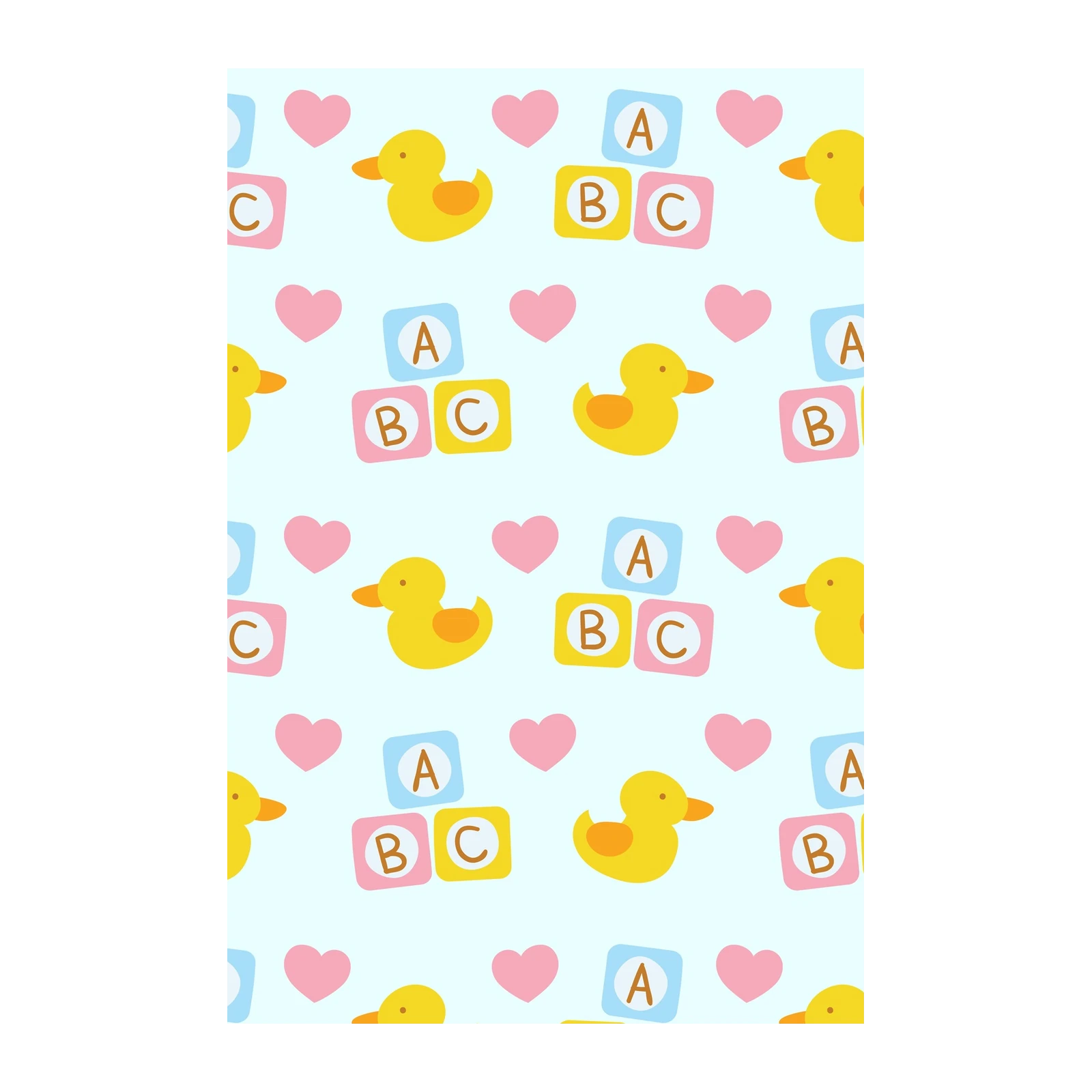 Cute Duck & ABC Blocks Nursery Wall Art