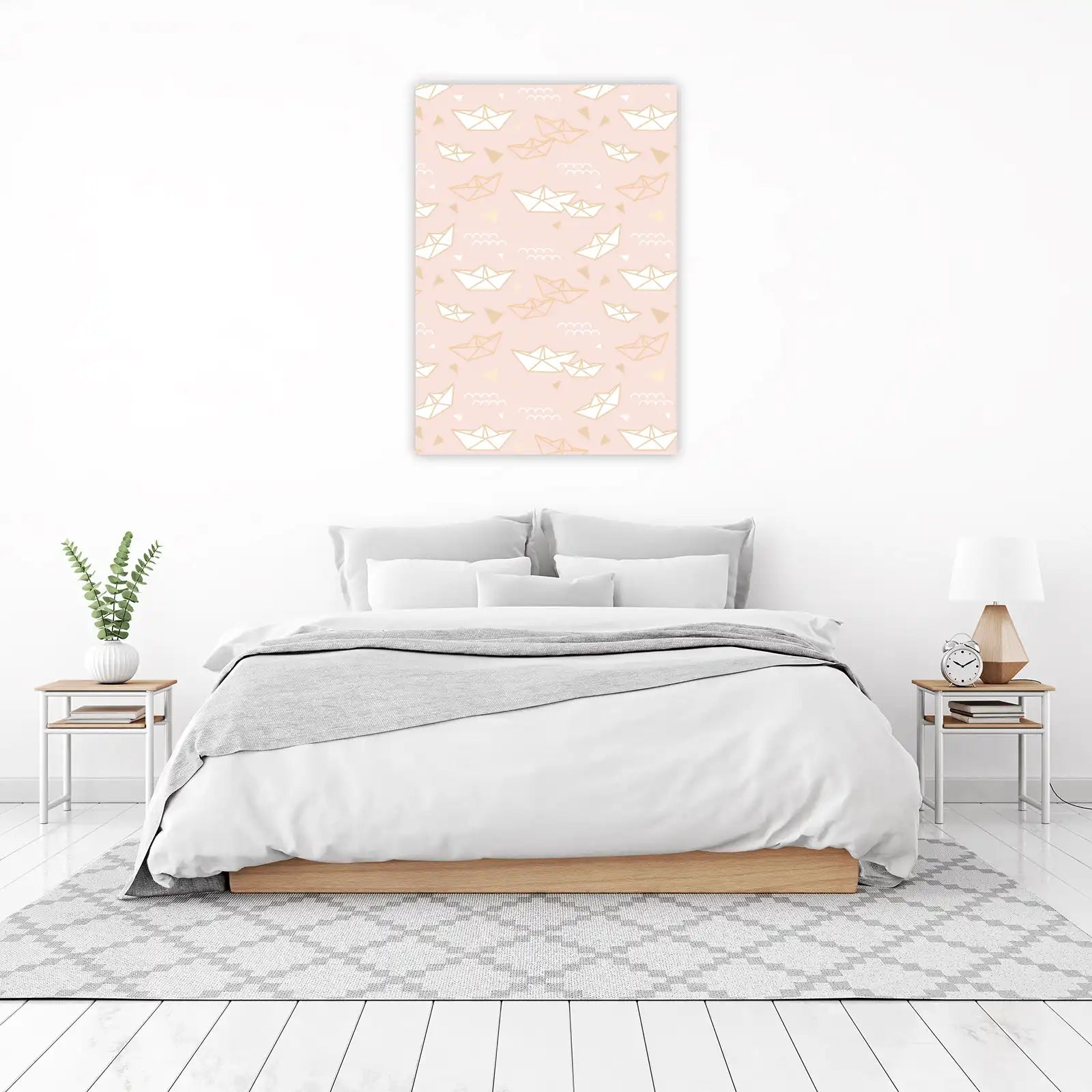 Whimsical Paper Boats Pastel Wall Art