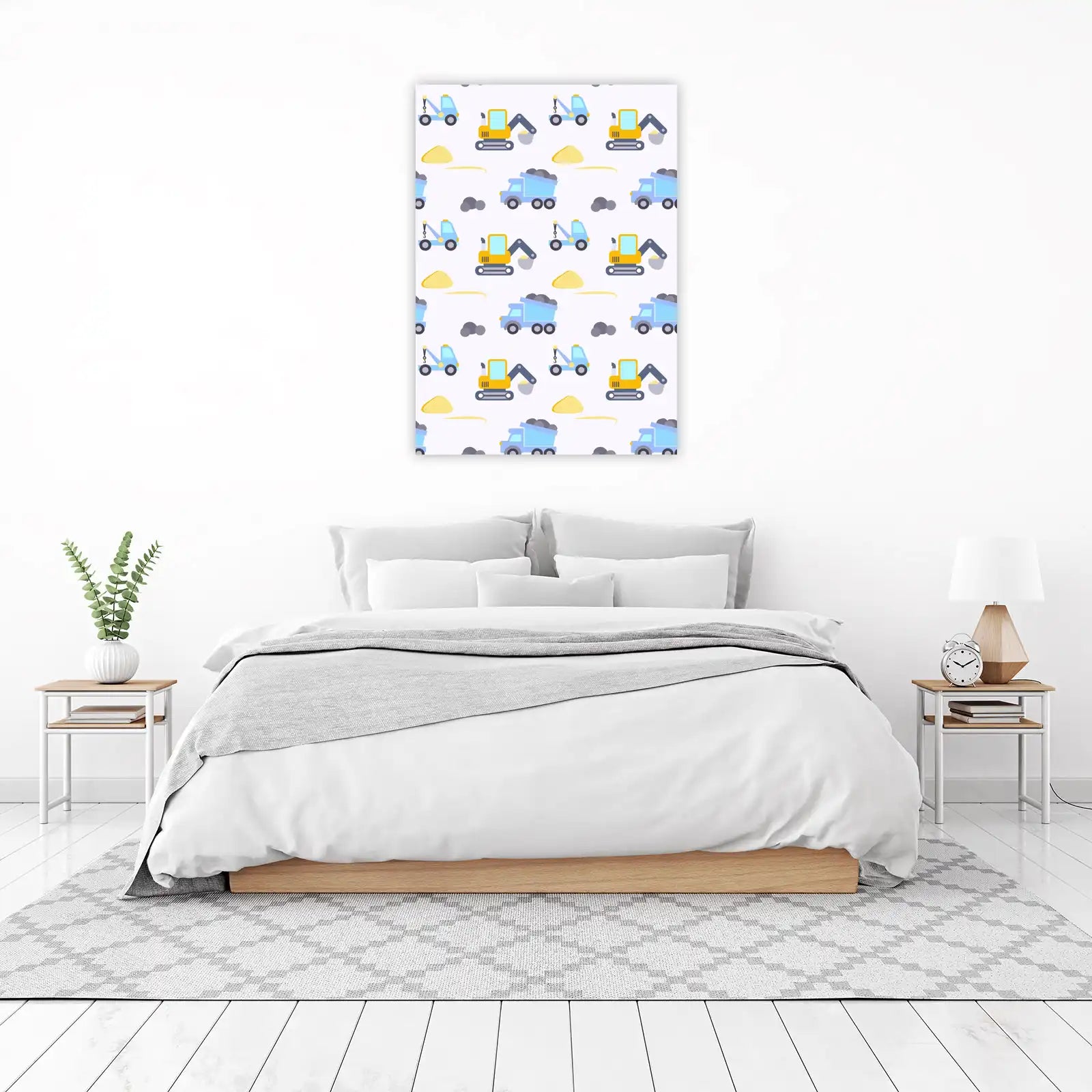 Construction Fun Excavator & Truck Wall Art