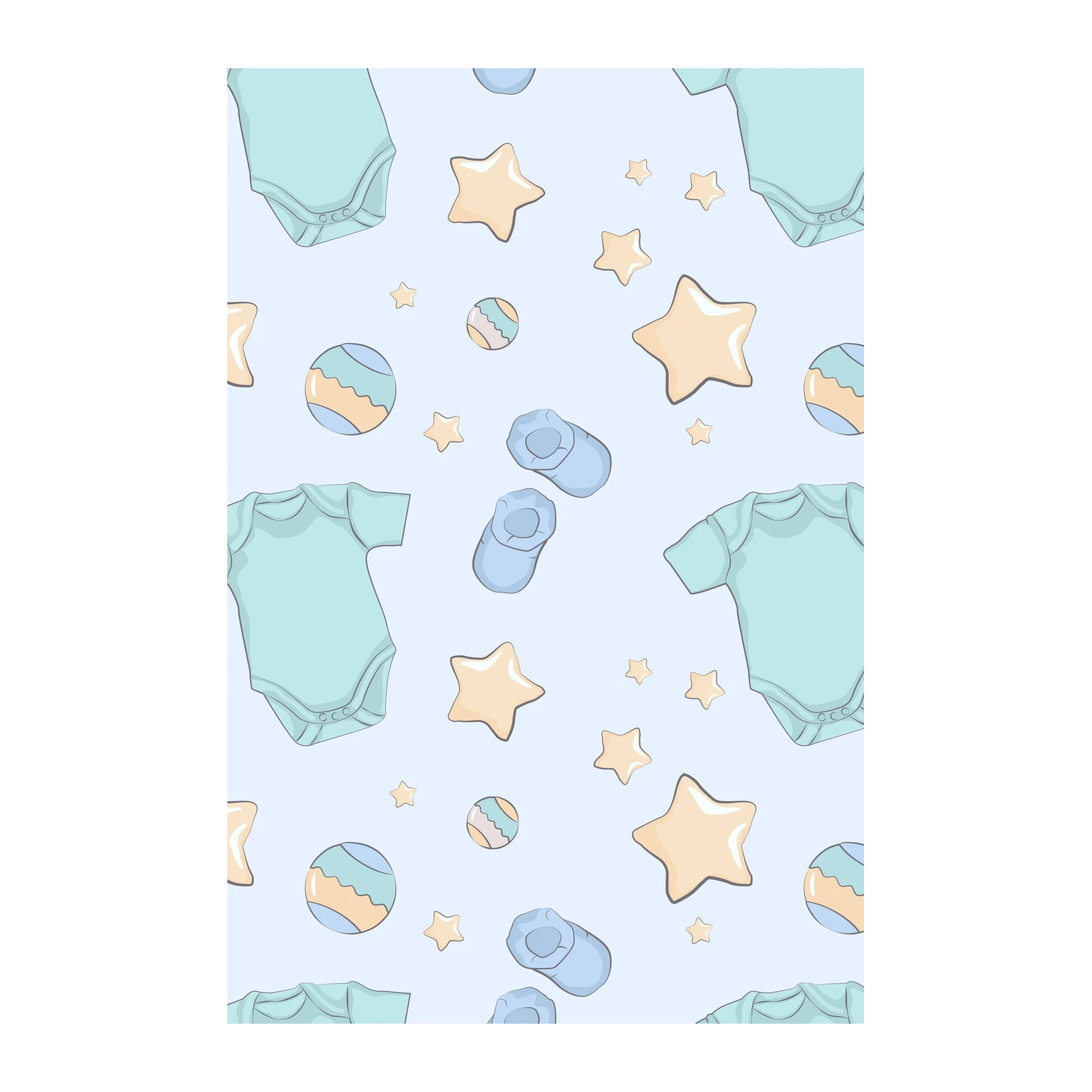 Baby Stars & Onesies Mint Wall Art