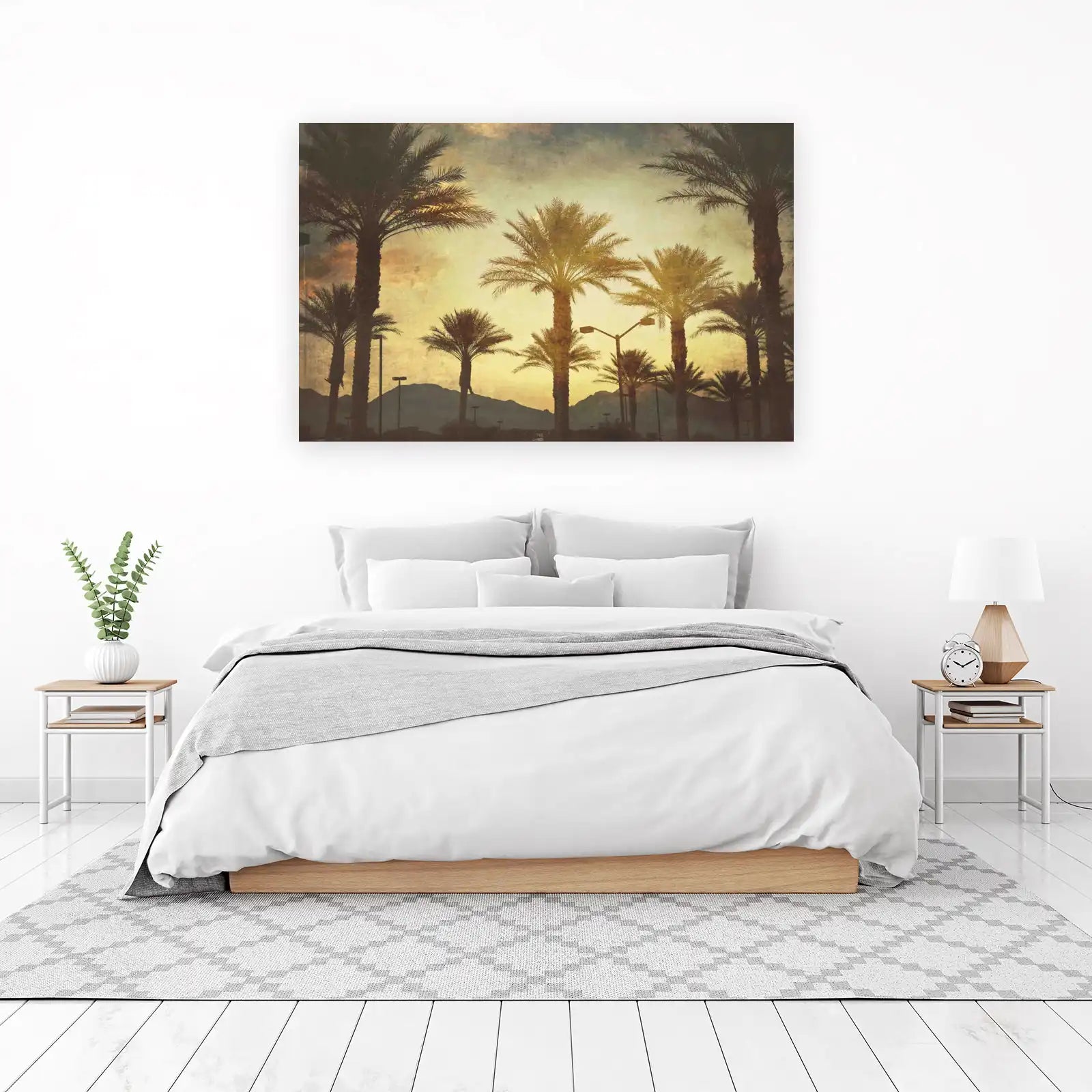 Sunset Palm Grove Vintage Wall Art