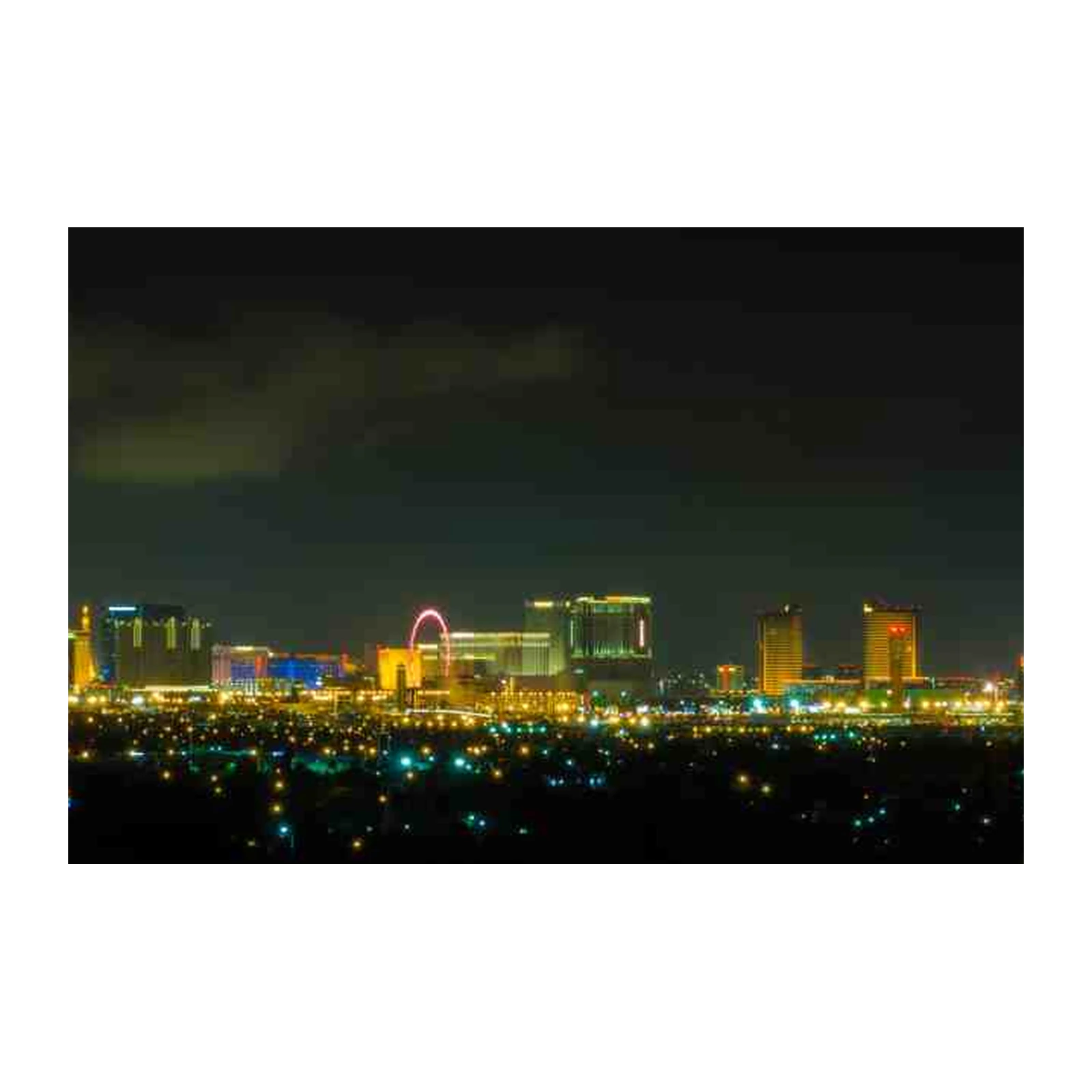 Vibrant City Skyline at Night Wall Art