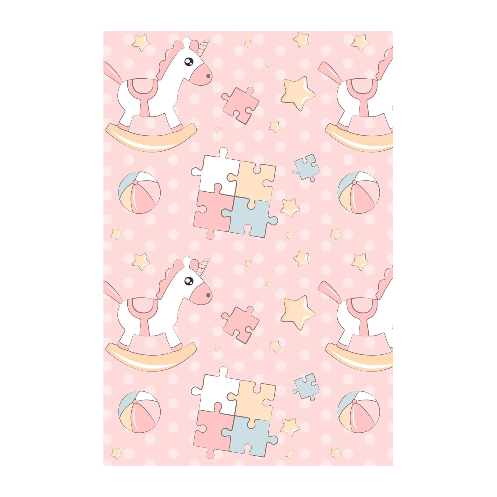 Sweet Unicorn Rocking Horse Nursery Wall Art