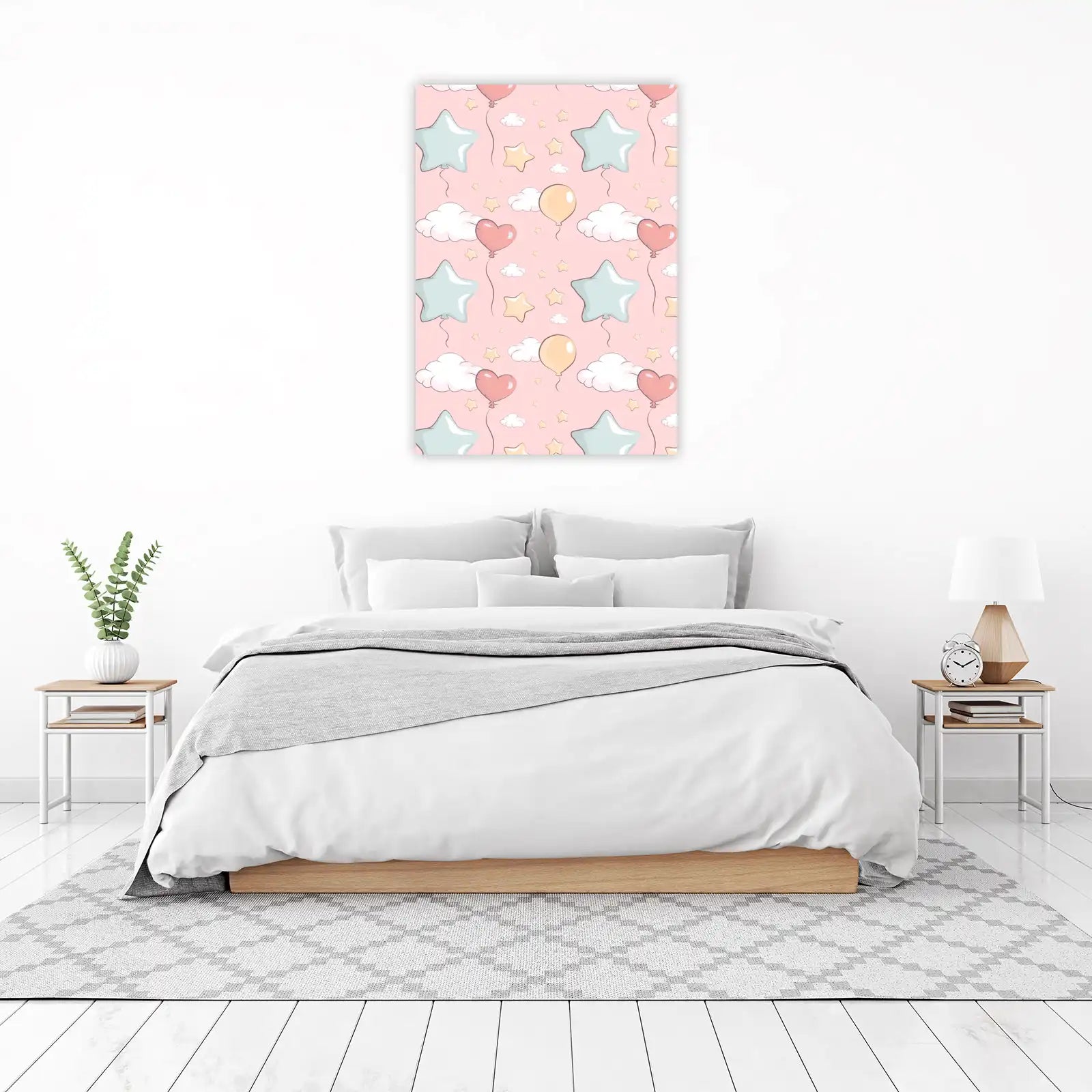 Dreamy Sky Balloons & Stars Wall Art