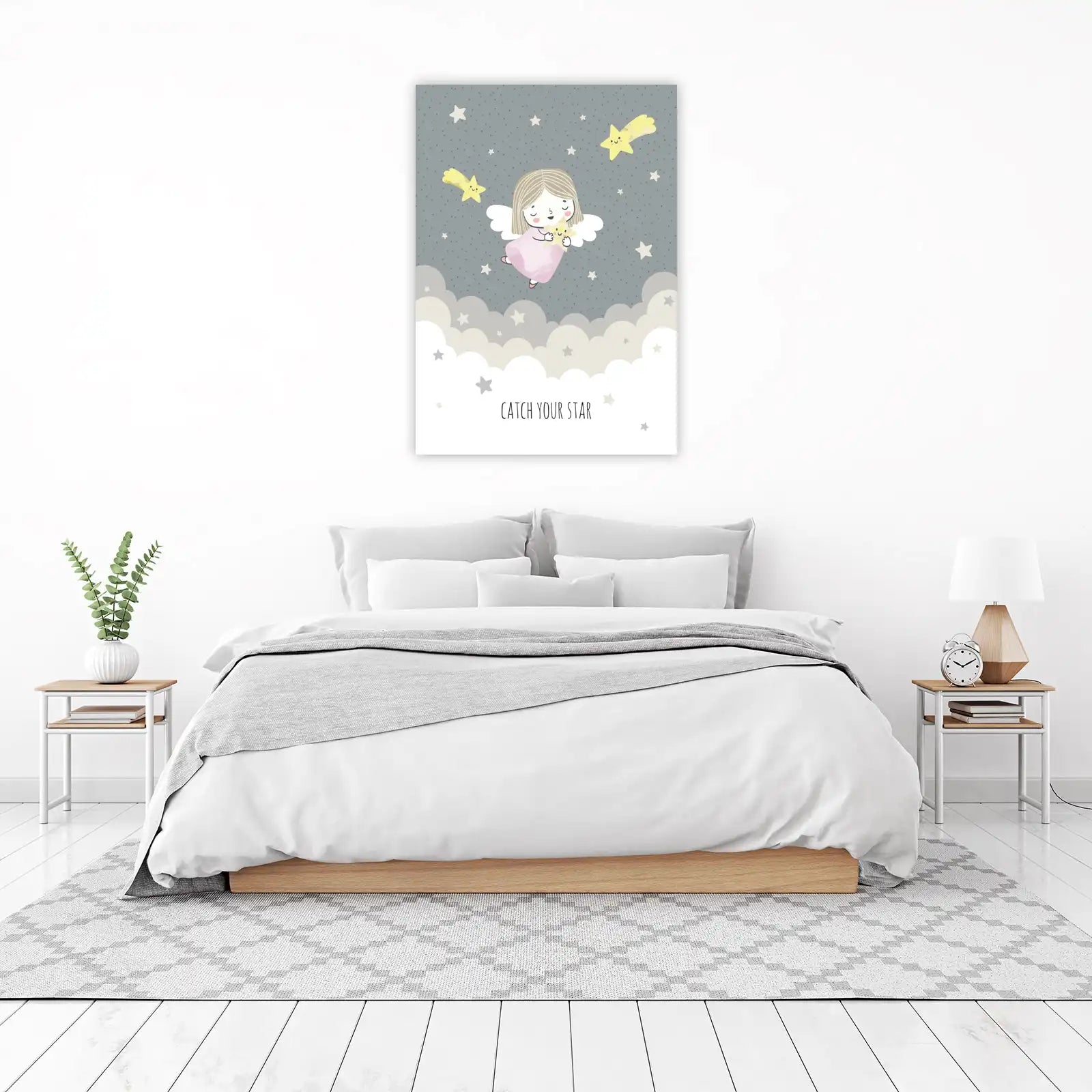 Dreamy Angel & Stars Wall Art