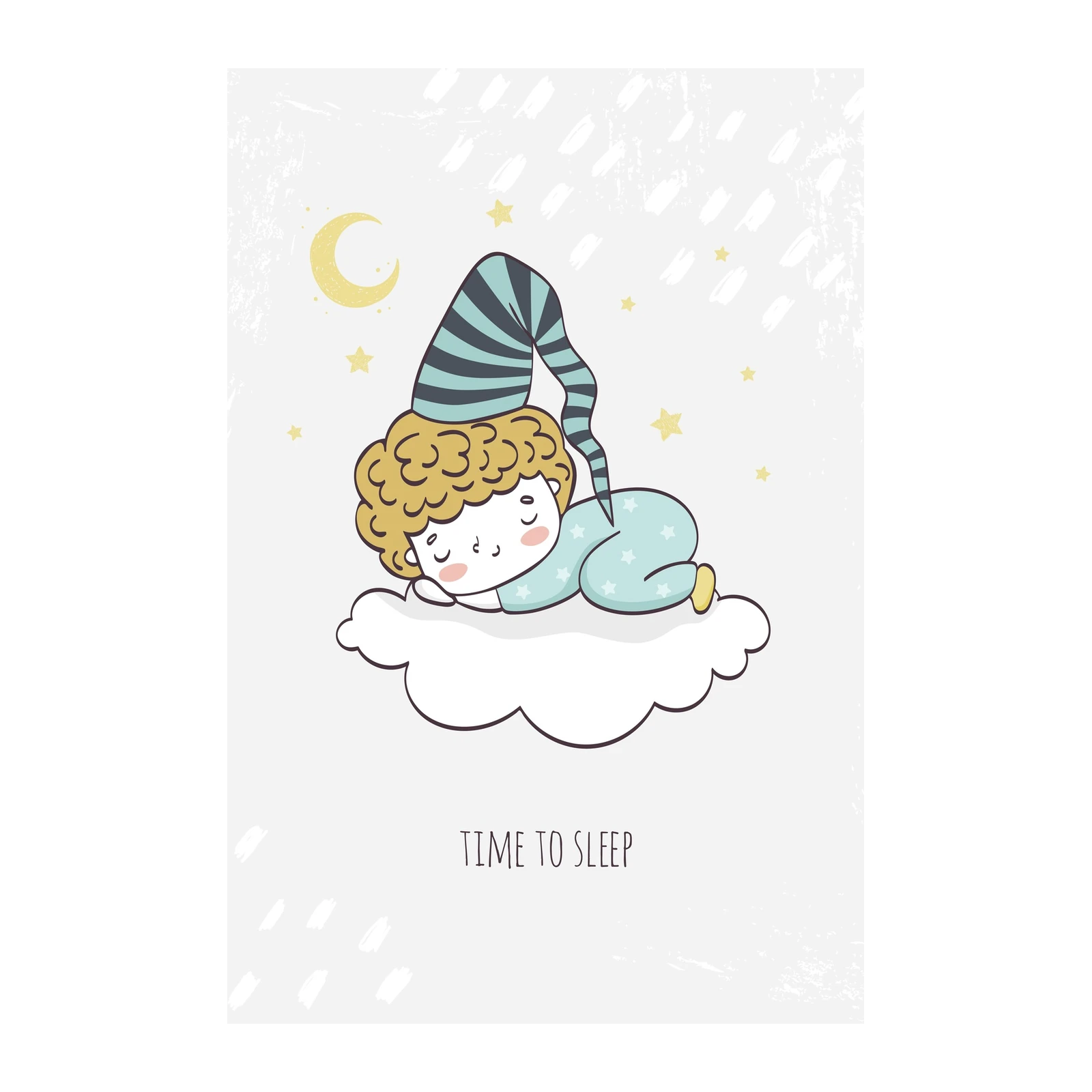 Sweet Dreams Cloud Boy "Time to Sleep" Wall Art